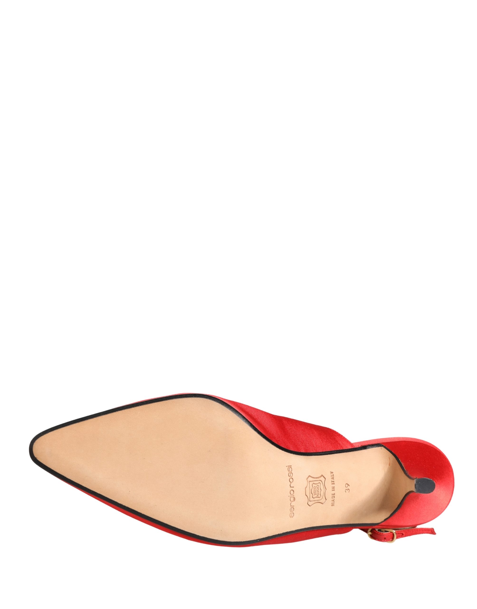 Dolce & Gabbana Red Suede Heel Slingback Shoes - Image 8