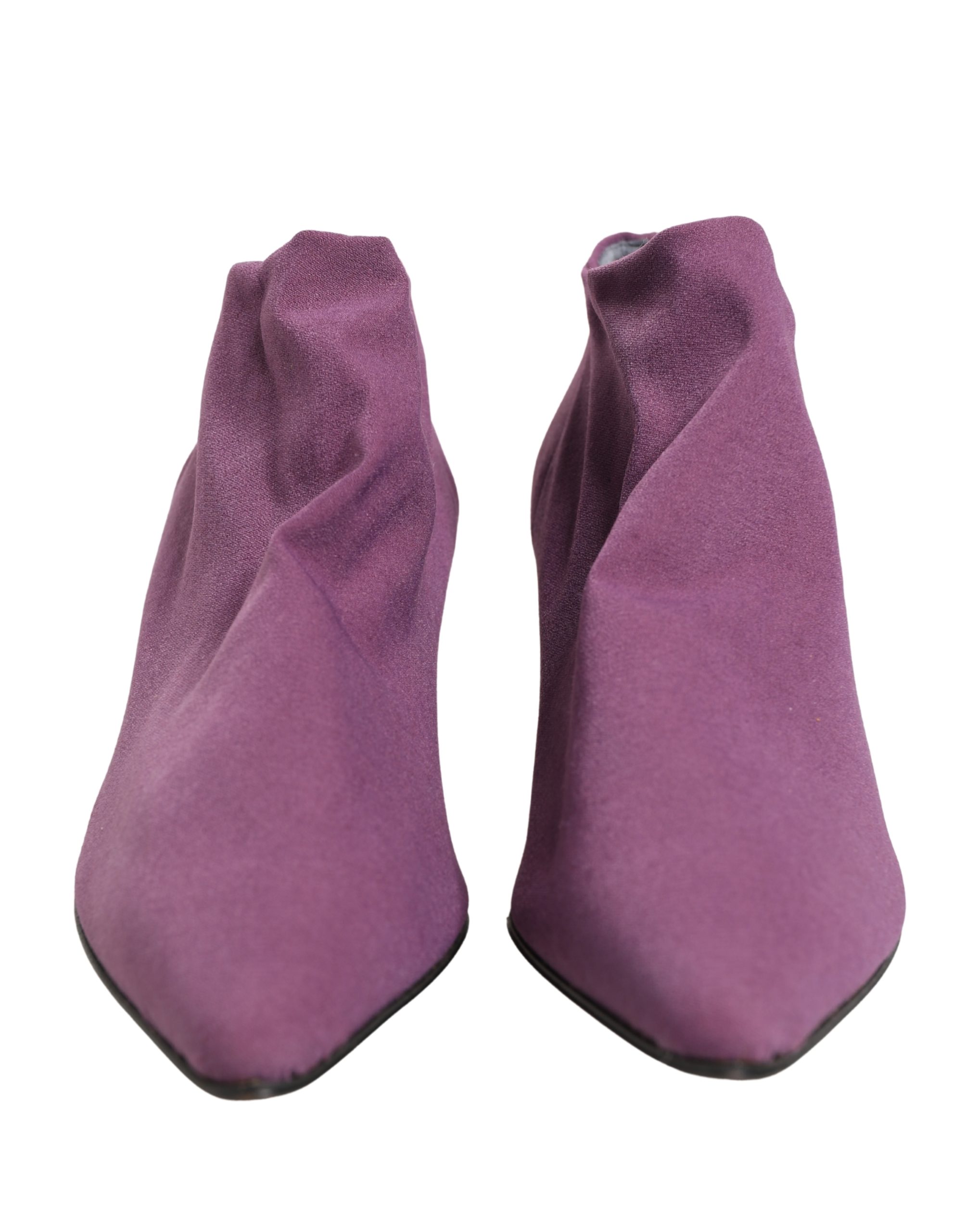 Dolce & Gabbana Shoes Purple Suede Ankle Boots Shoes - Image 3