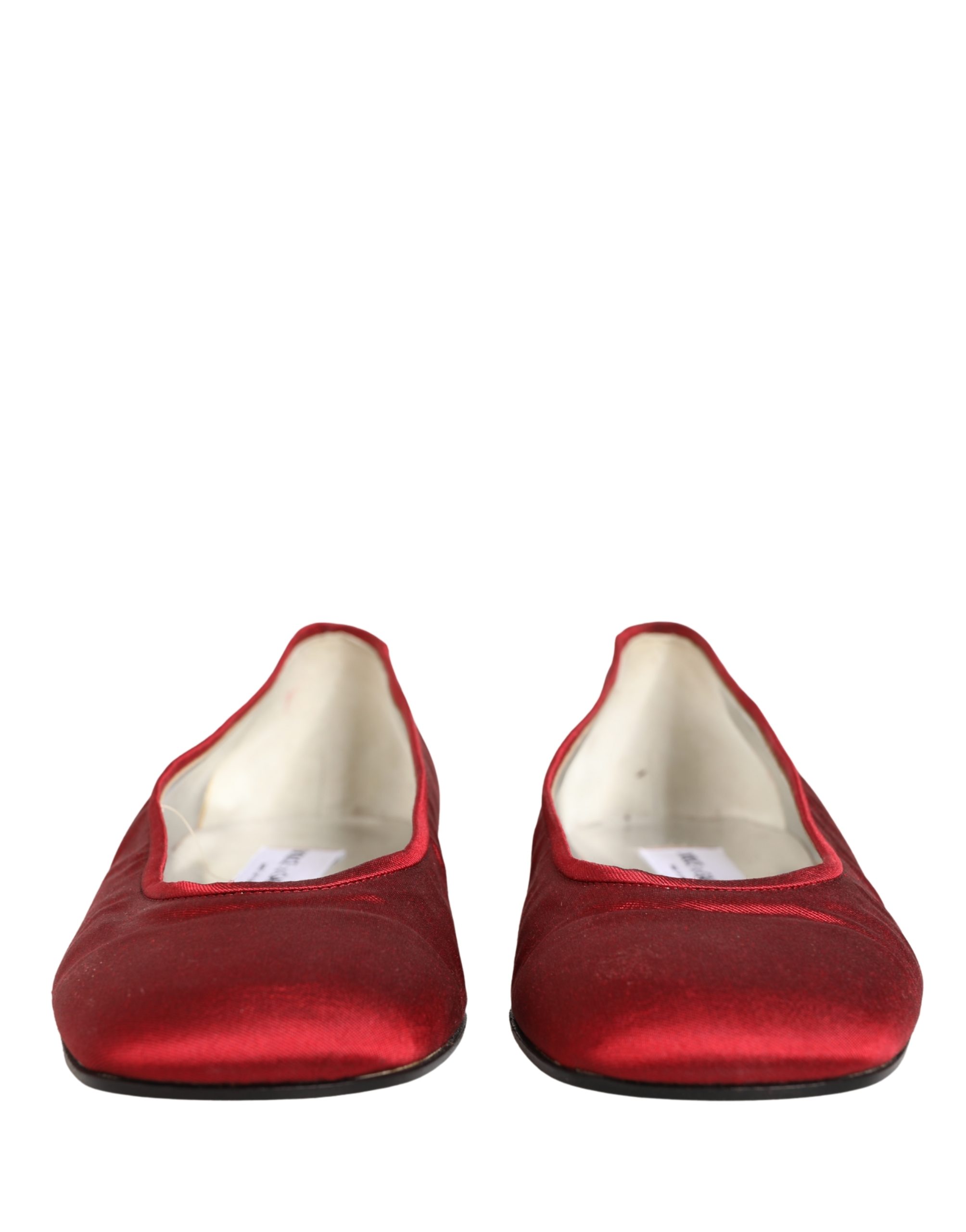 Dolce & Gabbana Red Satin Fabric Ballet Slip On Flats Shoes - Image 3