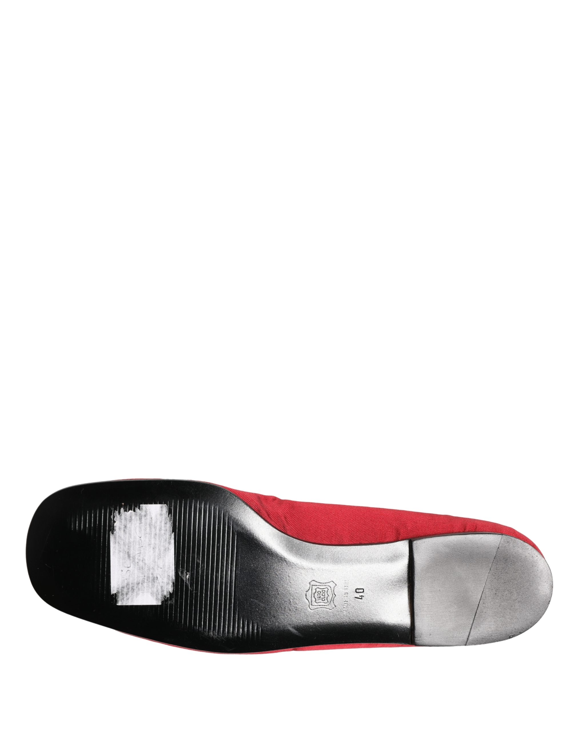 Dolce & Gabbana Red Satin Fabric Ballet Slip On Flats Shoes - Image 7