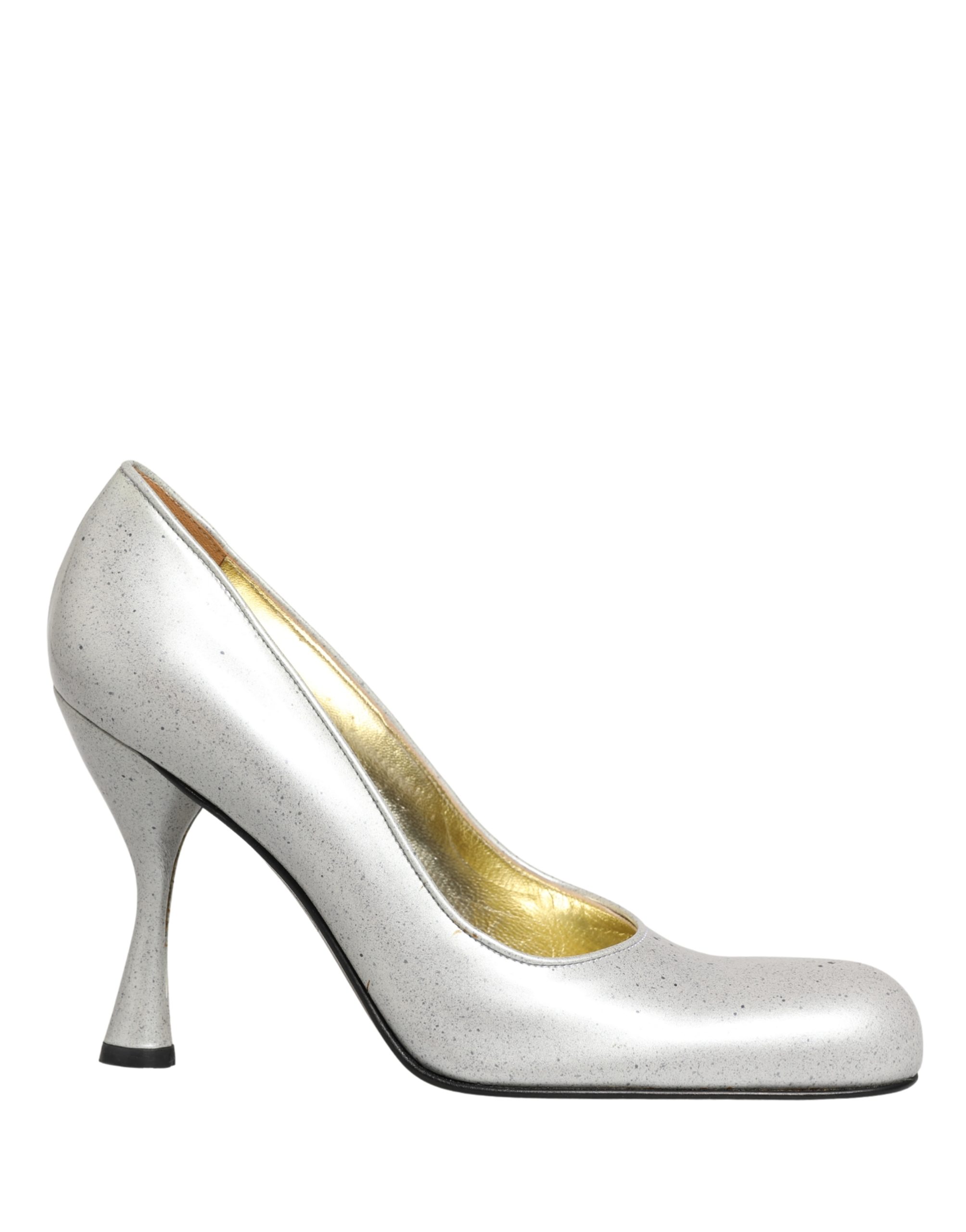 Dolce & Gabbana White Leather High Heels Women Pumps Shoes - Image 2