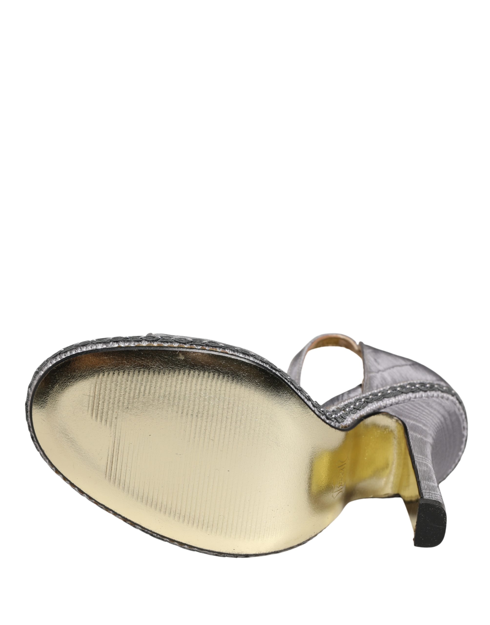 Dolce & Gabbana Gray High Heeled Sandals Ankle Strap Shoes - Image 3