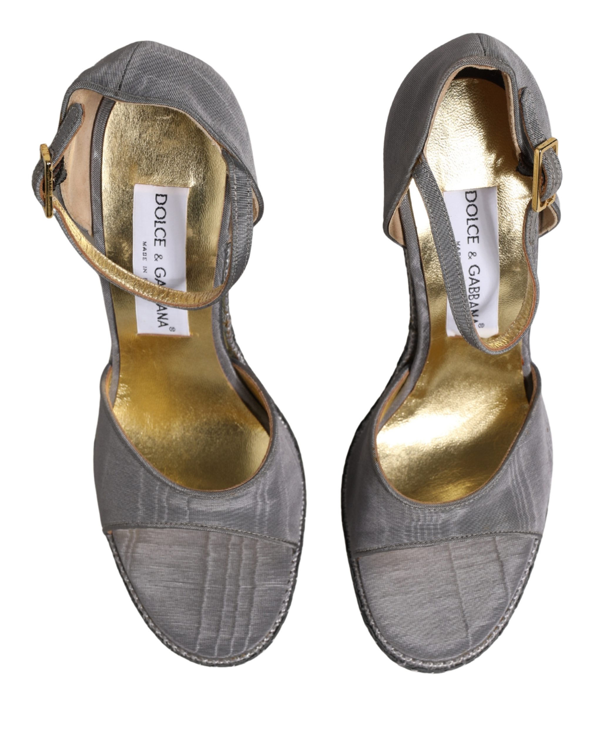Dolce & Gabbana Gray High Heeled Sandals Ankle Strap Shoes - Image 7