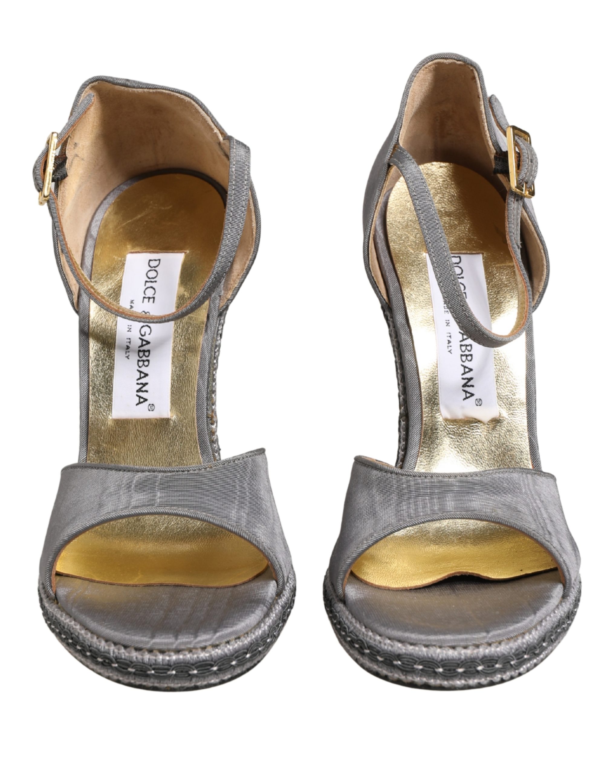Dolce & Gabbana Gray High Heeled Sandals Ankle Strap Shoes - Image 8