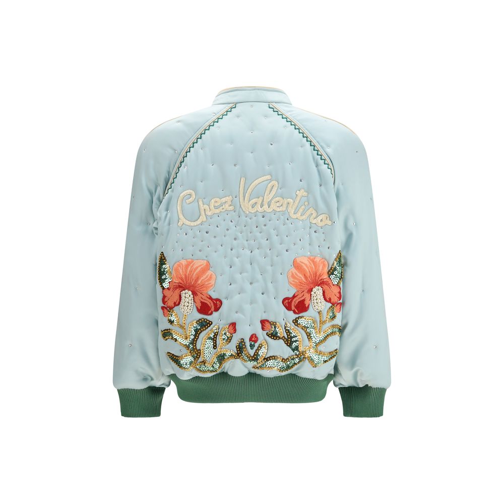 Valentino Blue Silk Bomber - Image 2