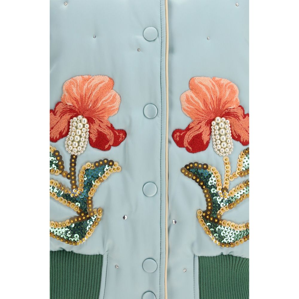 Valentino Blue Silk Bomber - Image 3