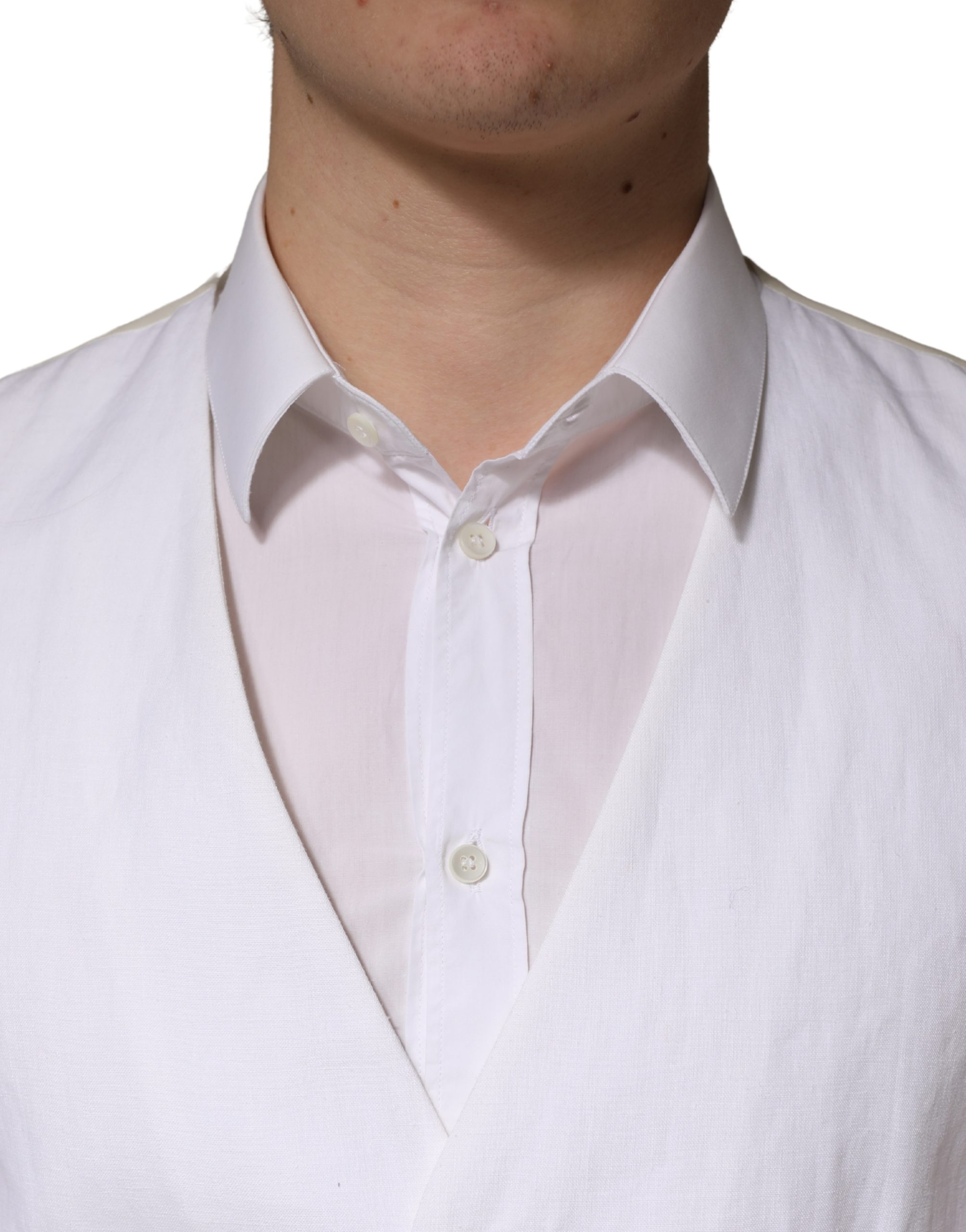 Dolce & Gabbana White SARTORIA Linen 2 Piece Men Formal Suit - Image 5