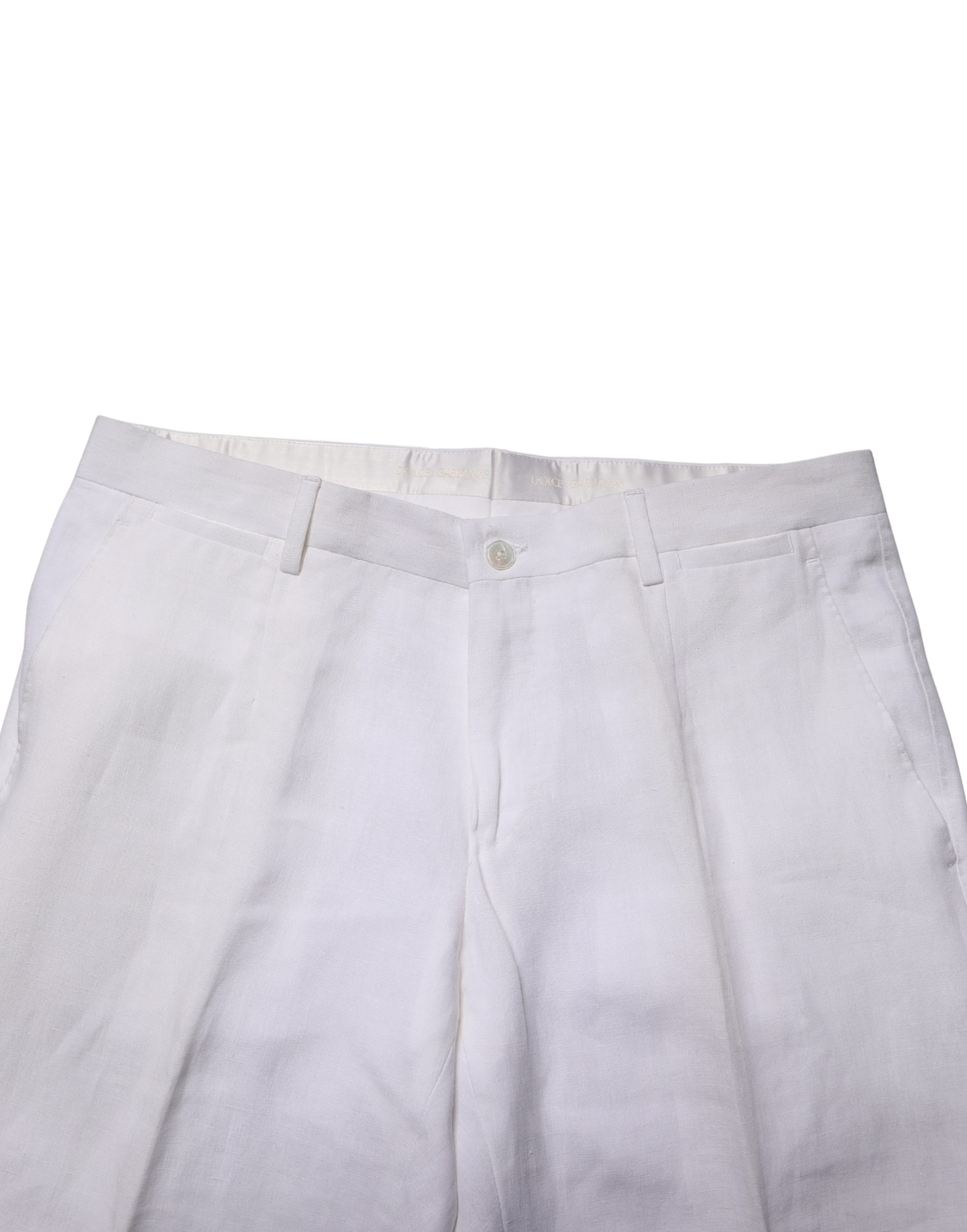 Dolce & Gabbana White SARTORIA Linen 2 Piece Men Formal Suit - Image 7