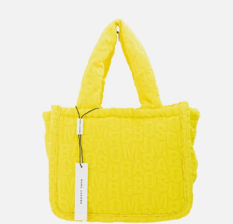 Marc Jacobs The Monogram Terry Tote Small Golden Kiwi Shoulder Bag Purse - Image 3