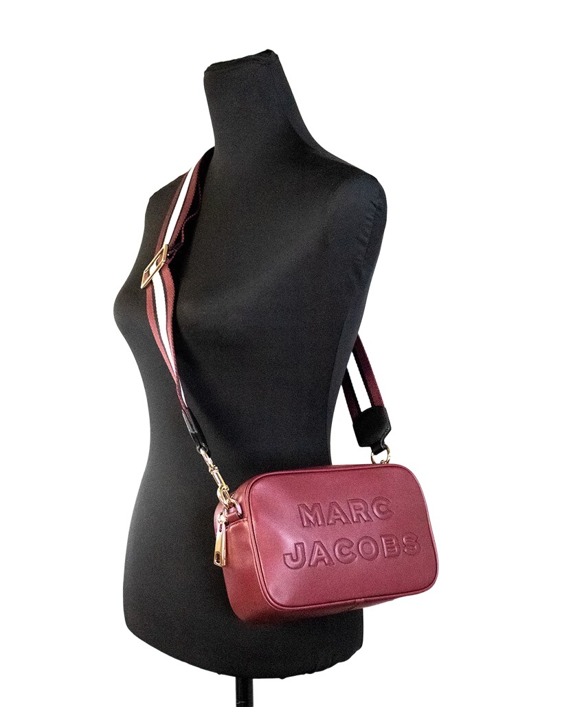 Marc Jacobs Flash Pomegranate Smooth Leather Embossed Camera Crossbody Bag Purse - Image 2