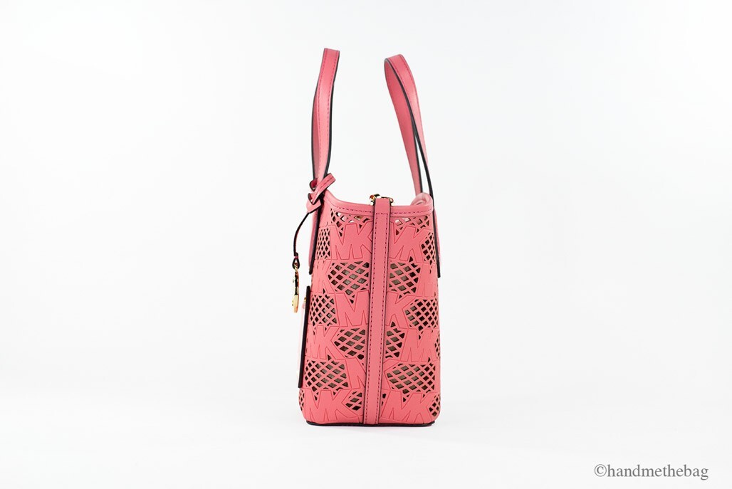 Michael Kors Kimber Small Tea Rose Leather 2-In-1 Zip Tote Messenger Bag Purse - Image 5