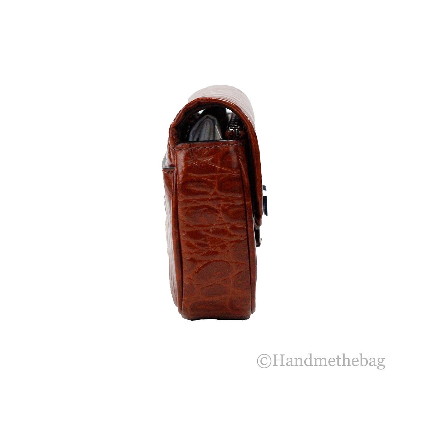 Marc Jacobs The Mini Shoulder Bag Spice Brown Embossed Leather Crossbody Bag - Image 4