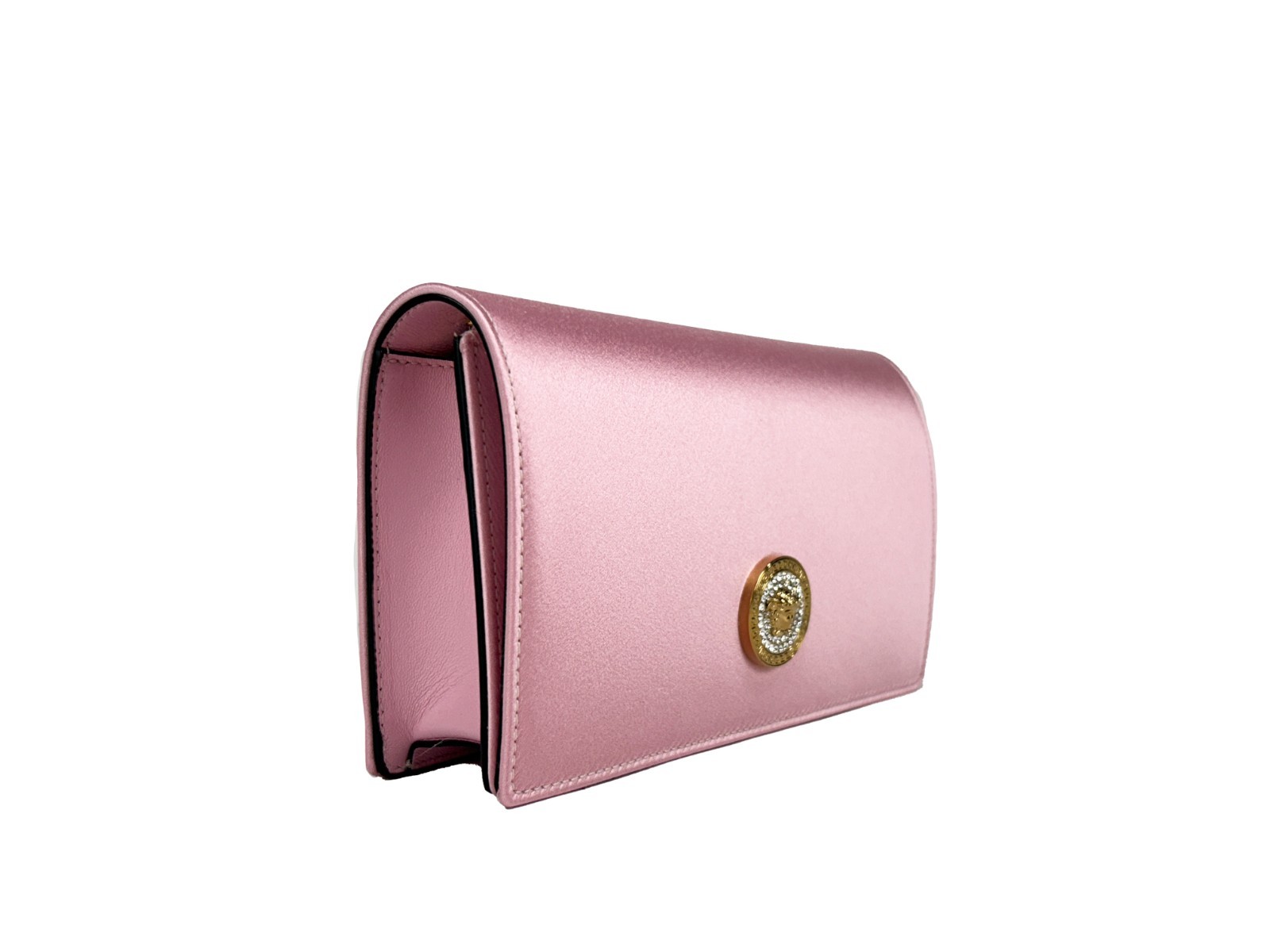 Versace Medusa Crystal Satin Mini Chain Crossbody Bag Purse - Image 2