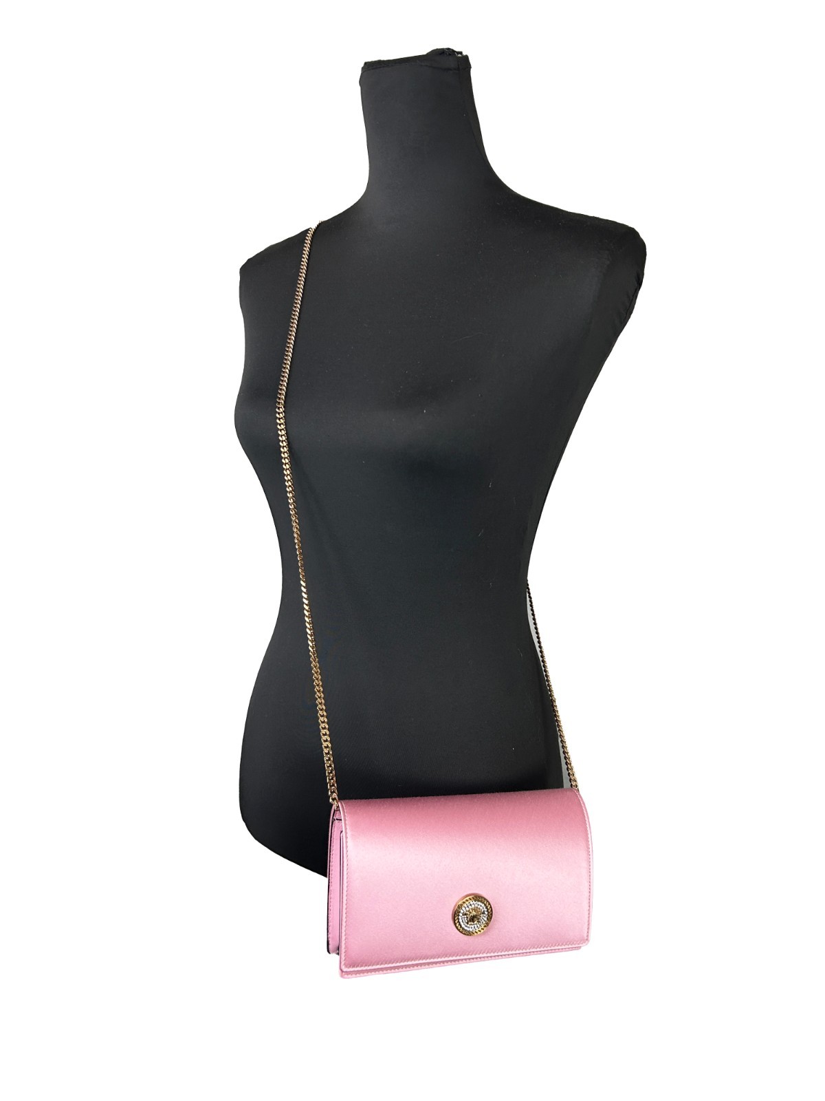 Versace Medusa Crystal Satin Mini Chain Crossbody Bag Purse - Image 5