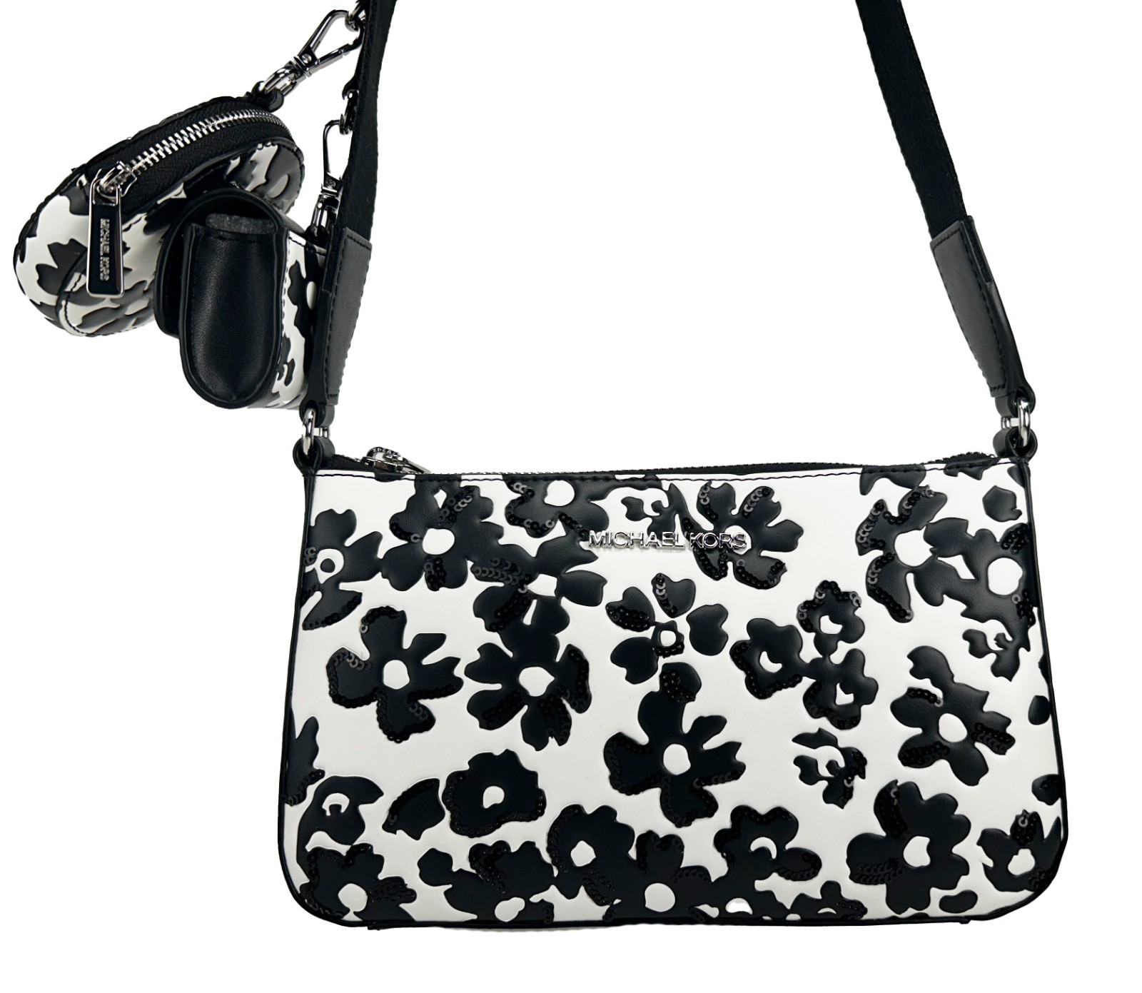 Michael Kors Floral Crossbody Tech Attachment Bag Purse - Image 2