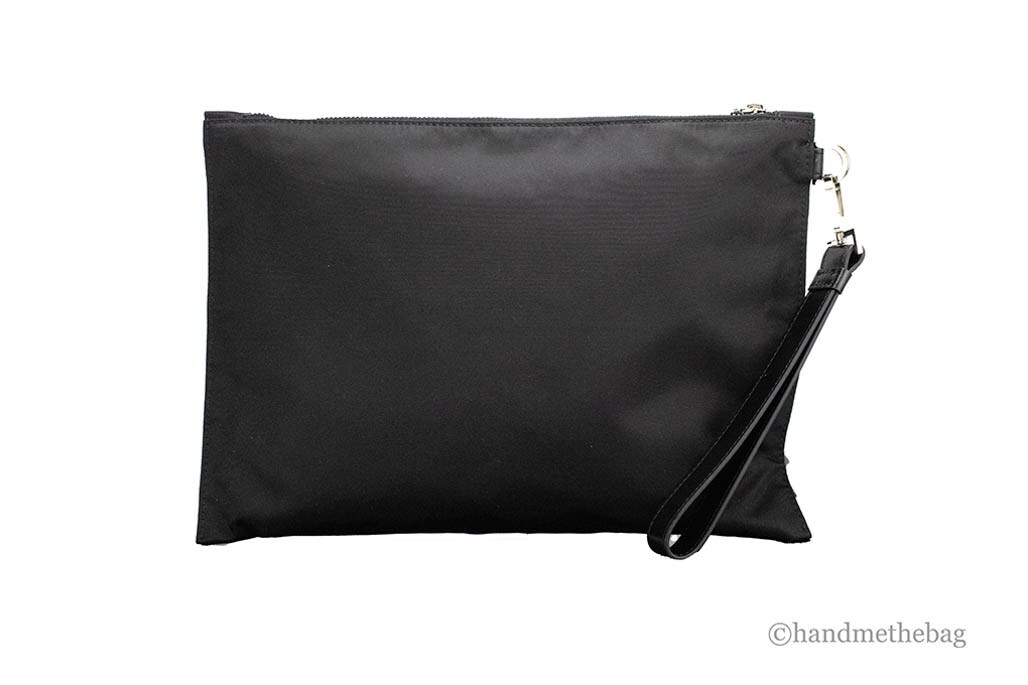 Versace Large Black Nylon Fabric Medusa Convertible Pouch Clutch Wristlet Bag - Image 2