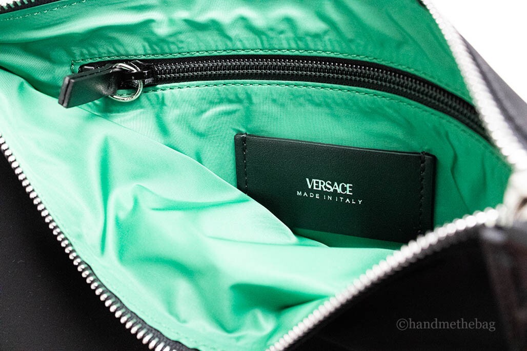 Versace Large Black Nylon Fabric Medusa Convertible Pouch Clutch Wristlet Bag - Image 3