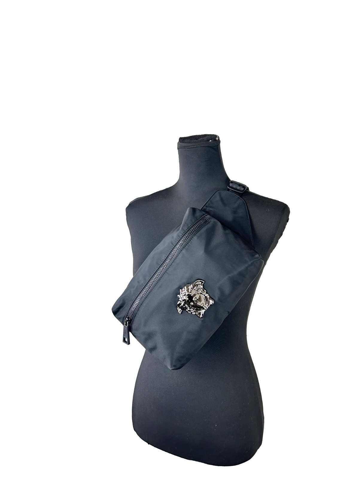 Versace Medusa Black Nylon Belt Bag Waist Fanny Pack Purse - Image 3