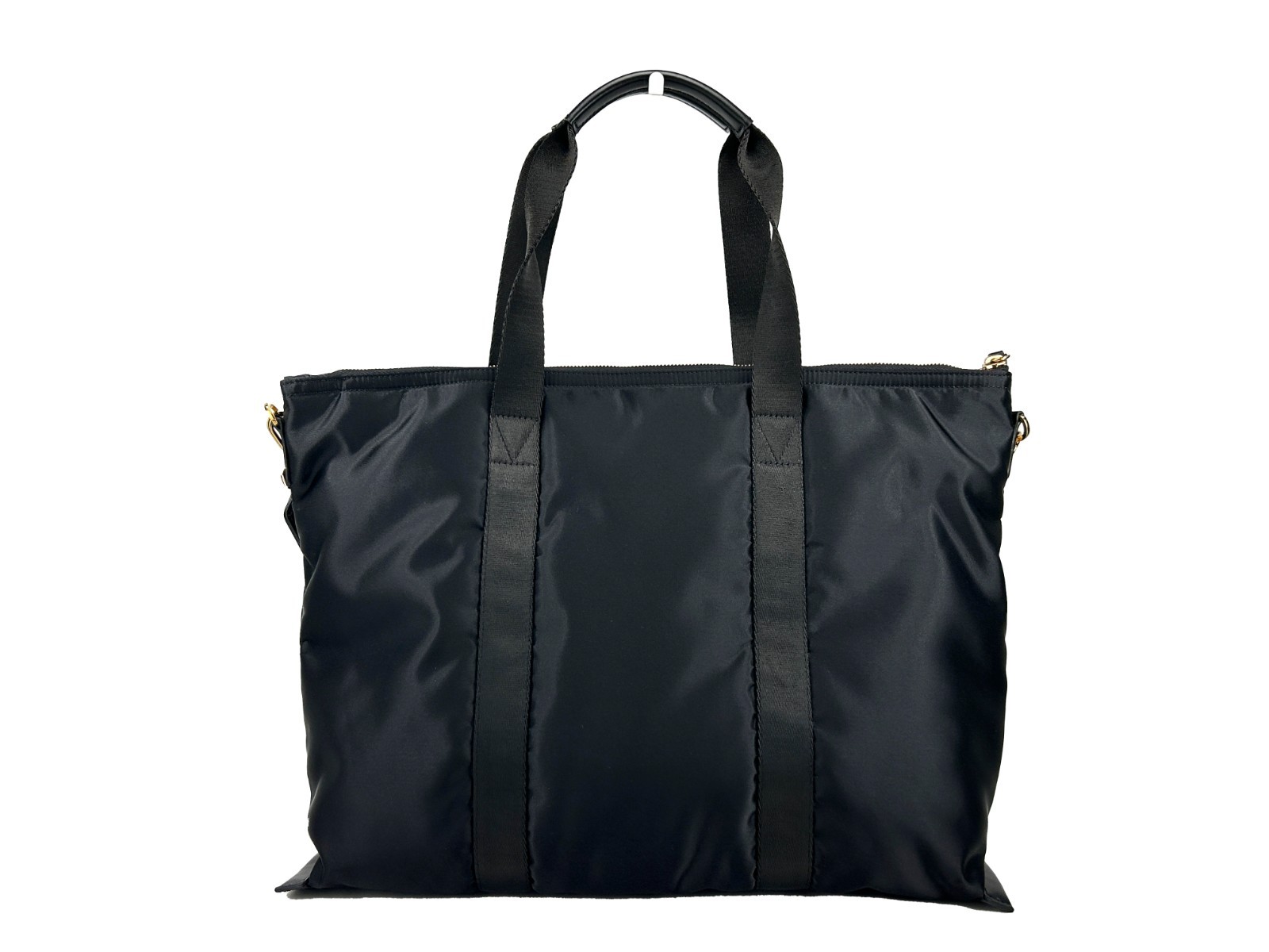 Versace Black Nylon Fabric La Medusa Shoulder Tote Bag - Image 3