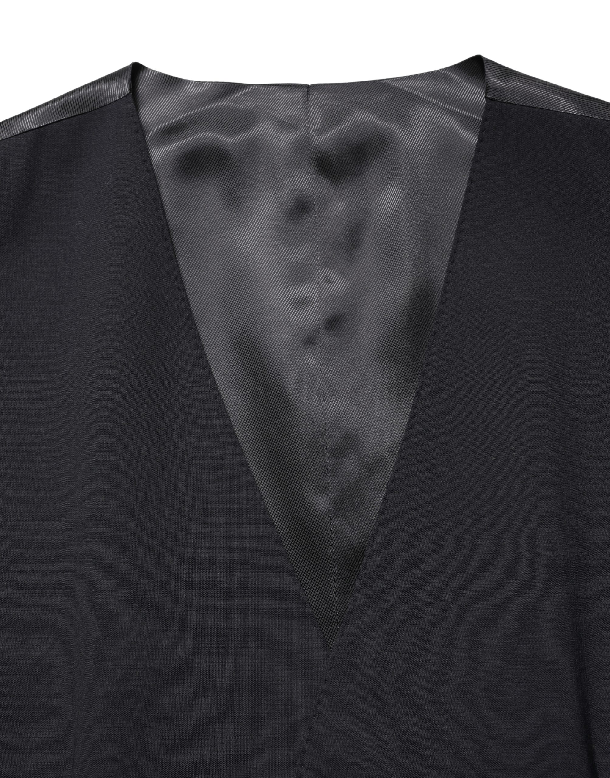 Dolce & Gabbana Black Wool Single Breasted Waistcoat Vest - Image 6