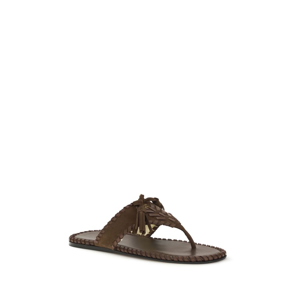 Prada Brown Calf Leather Bos Taurus Sandals - Image 2