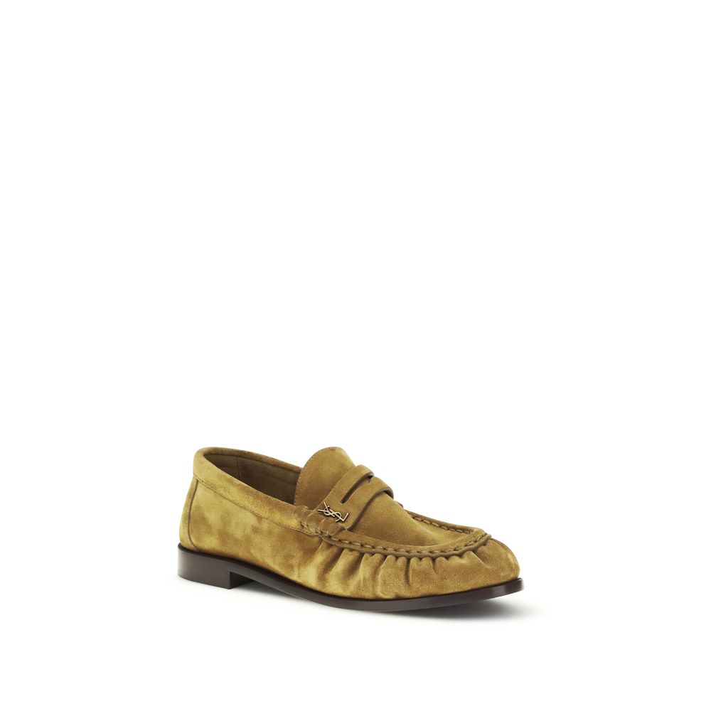 Saint Laurent Beige Calf Leather Bos Taurus Slip-On Loafers - Image 2
