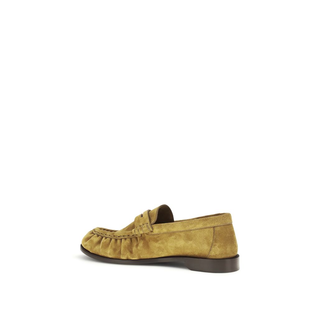 Saint Laurent Beige Calf Leather Bos Taurus Slip-On Loafers - Image 3