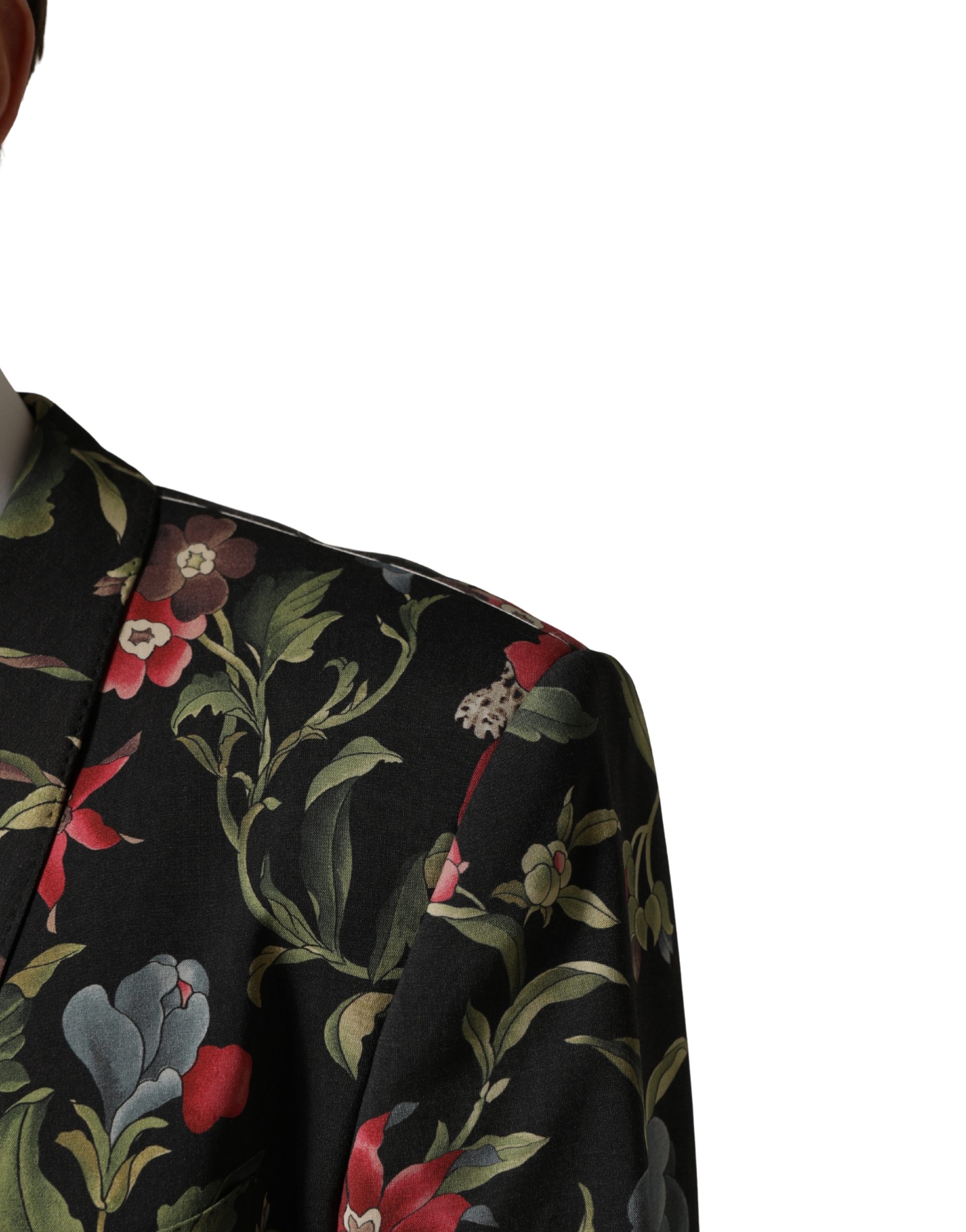 Dolce & Gabbana Multicolor Floral Leopard 1 Button Men Suit Jacket - Image 6