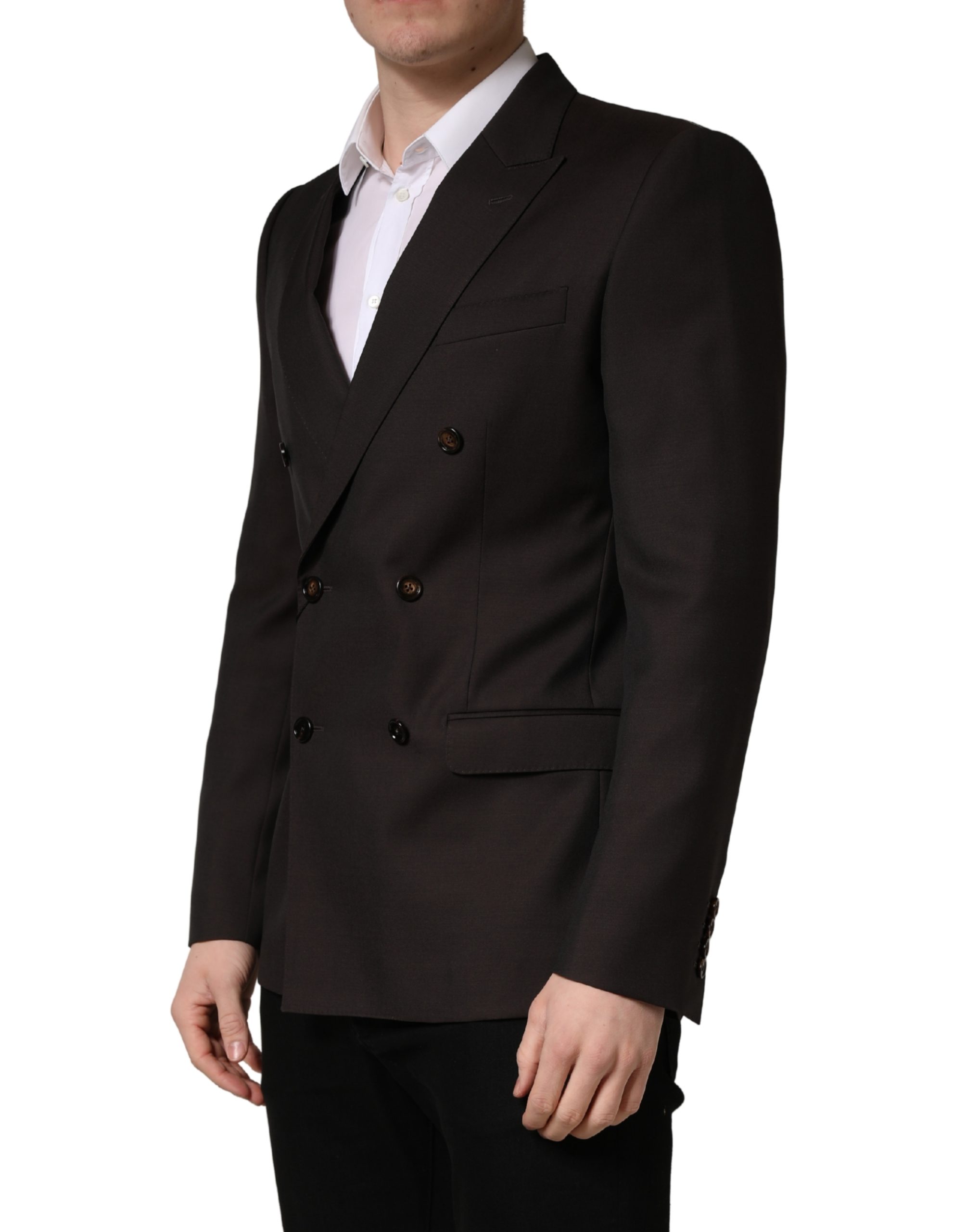 Dolce & Gabbana Dark Violet Wool Double Breasted Suit Jacket - Image 3