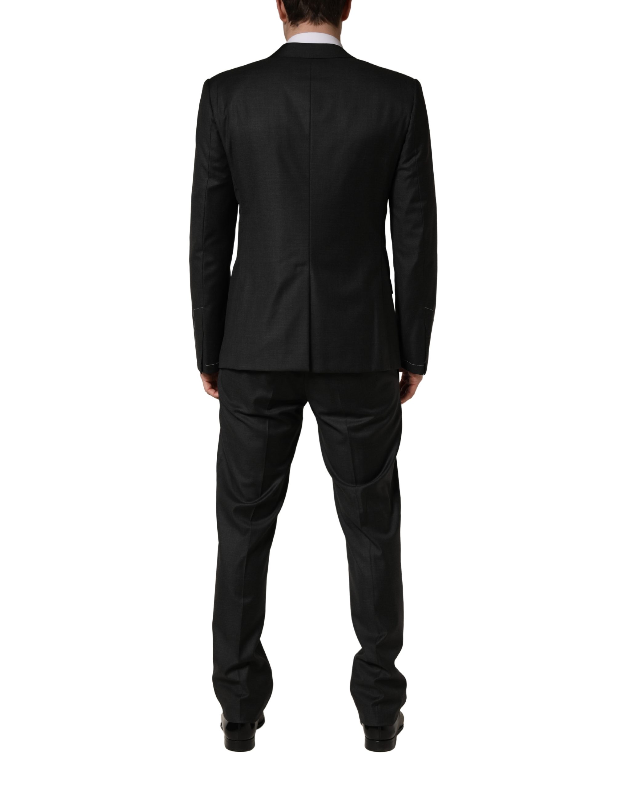 Dolce & Gabbana Dark Gray Wool Slim Fit Formal 3 Piece Men Suit - Image 4