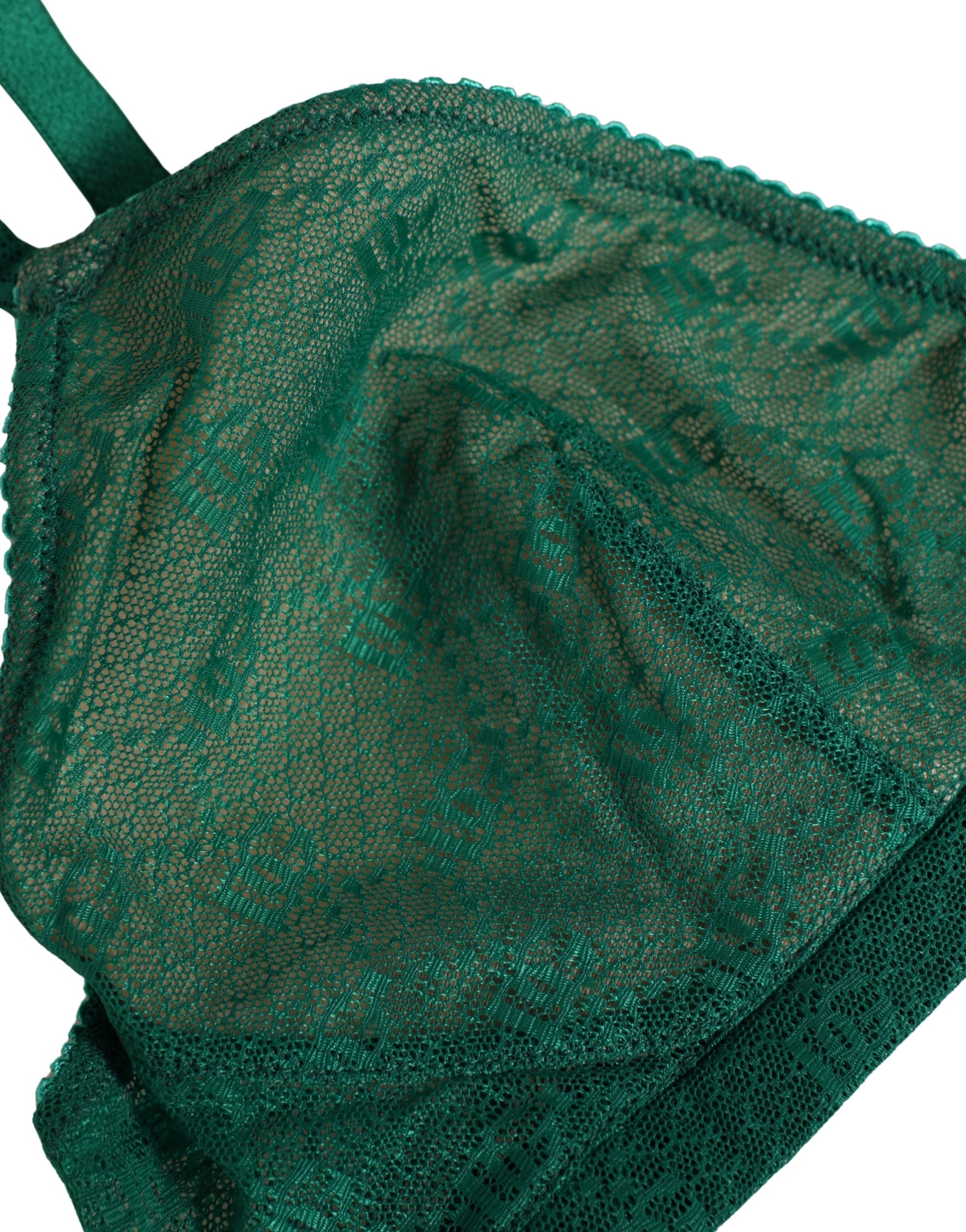 Dolce & Gabbana Green Nylon Stretch Soft Cup Brassiere Underwear - Image 3