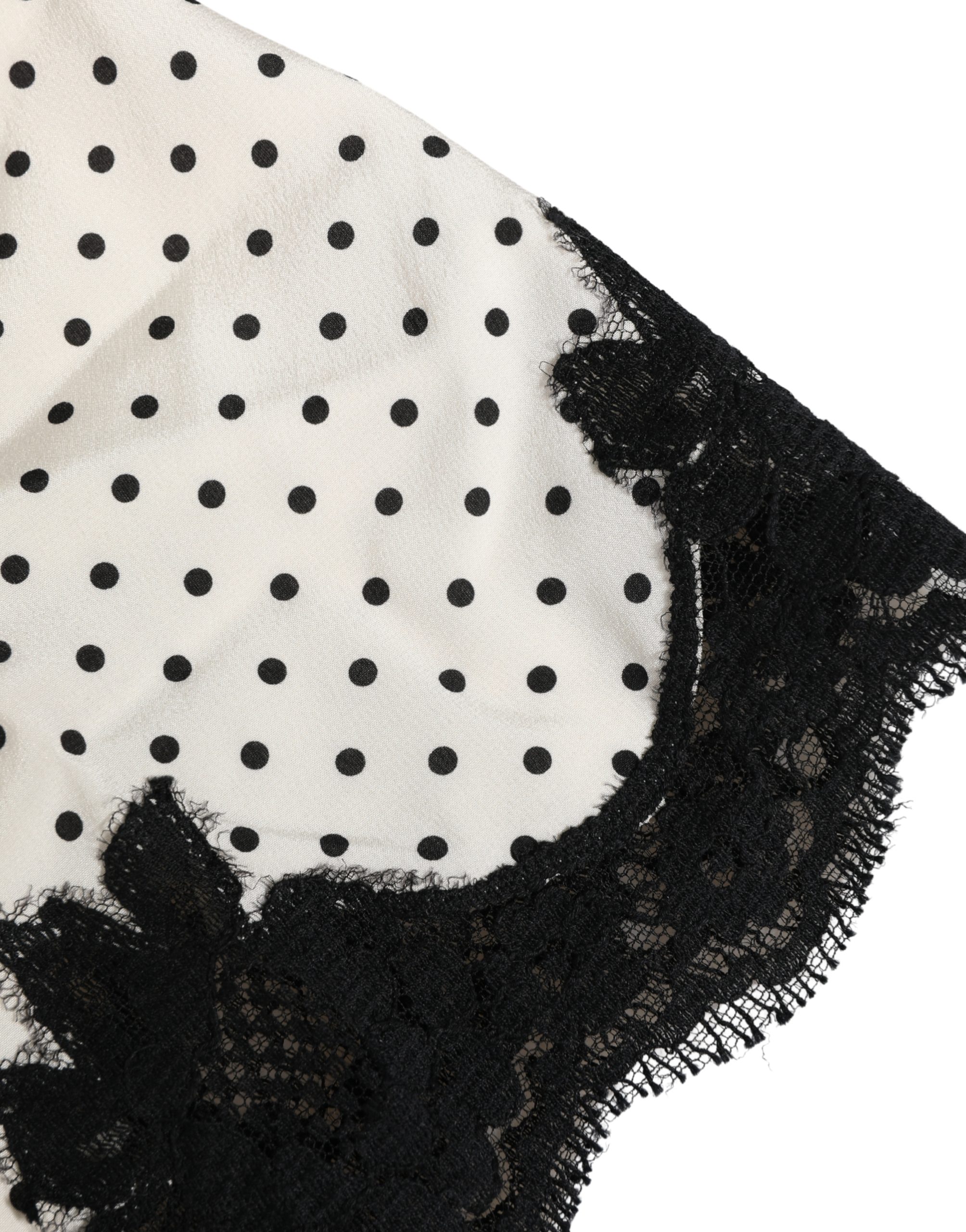 Dolce & Gabbana White Polka Dot Lace-Trimmed Camisole Top Underwear - Image 3