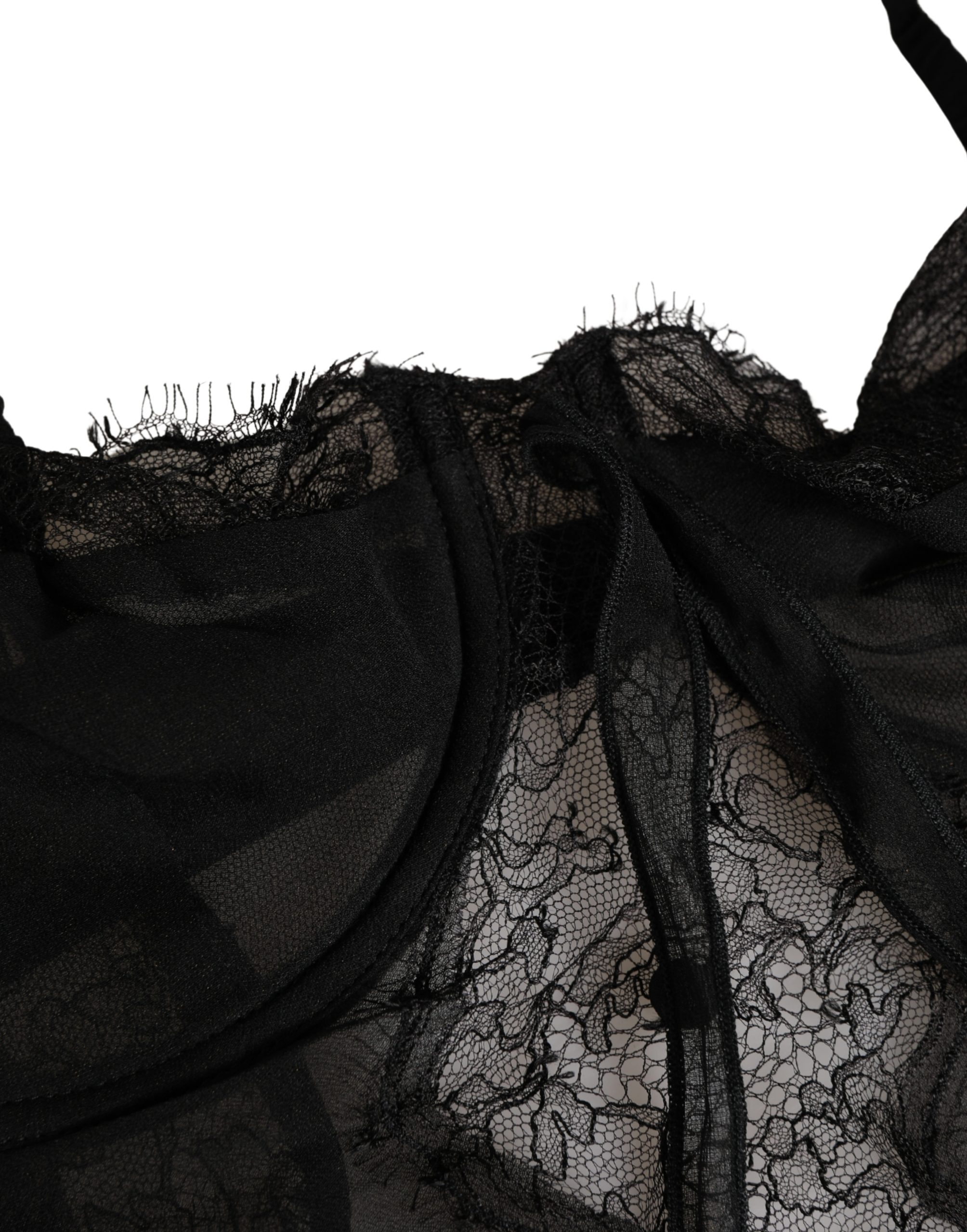 Dolce & Gabbana Black Silk Lace Lingerie Chemise Top Underwear - Image 4