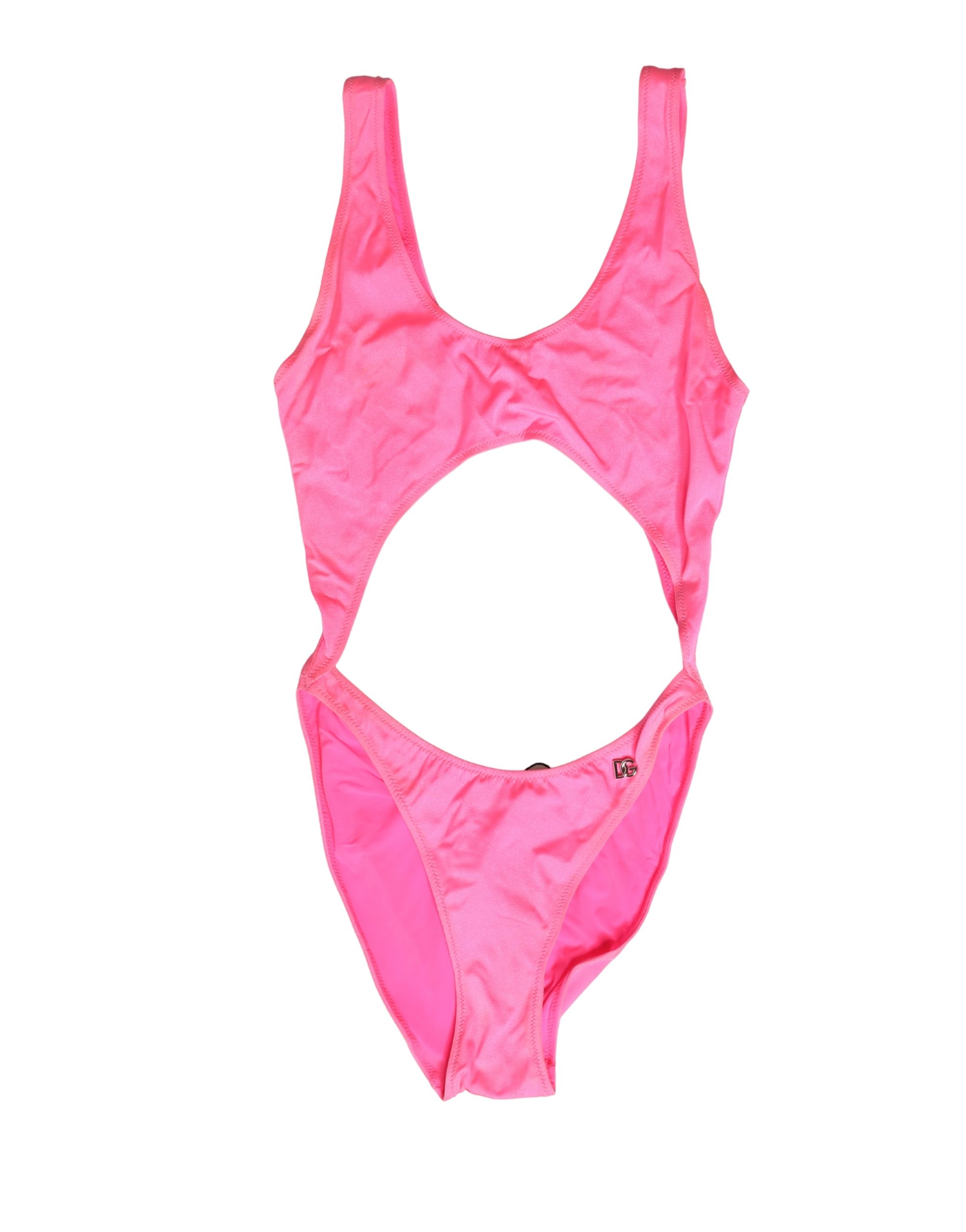Dolce & Gabbana Pink Cut-Out High Leg One Piece Swimsuit Swimwear - Image 3