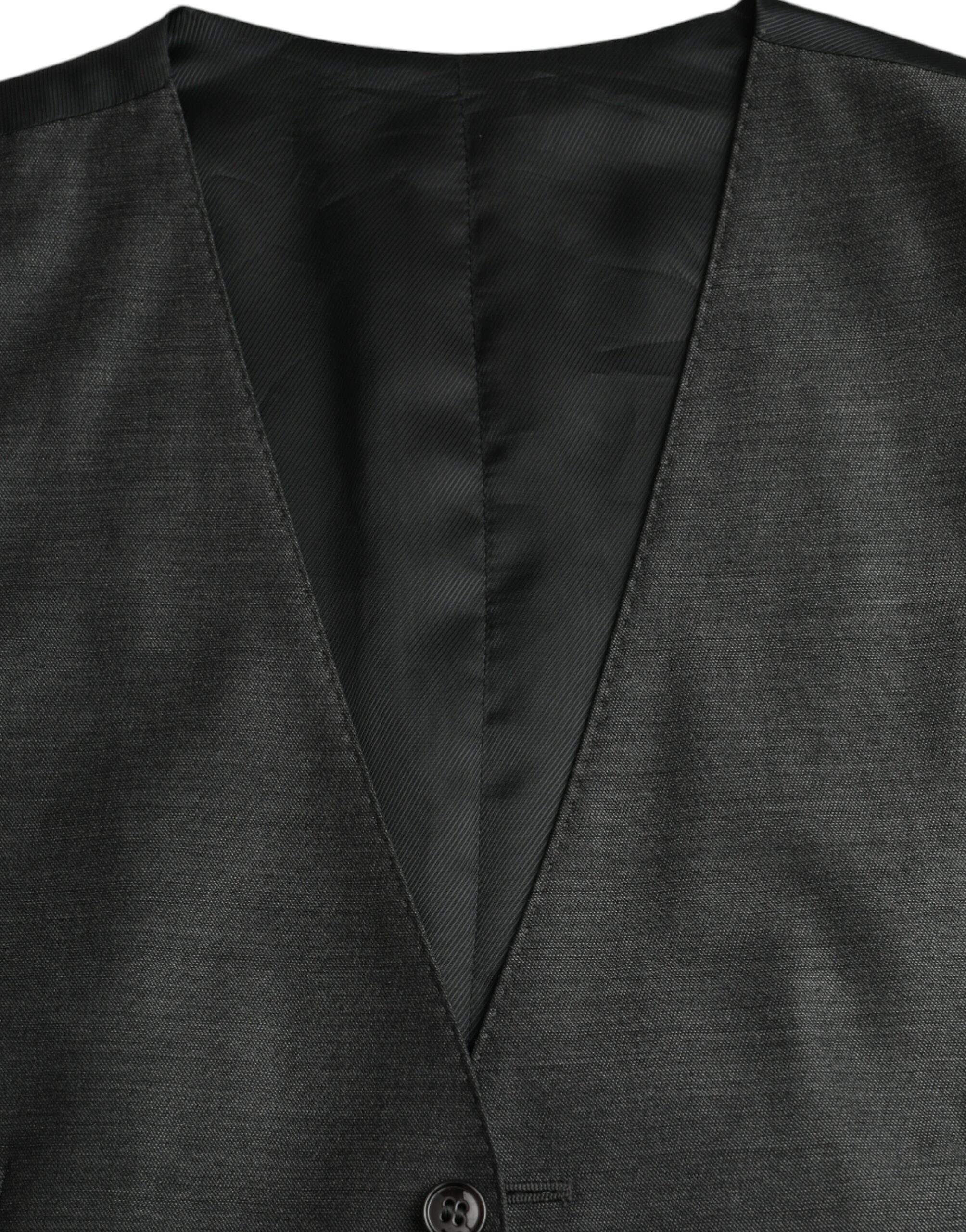 Dolce & Gabbana Gray Wool Formal Dress Waistcoat Vest - Image 6