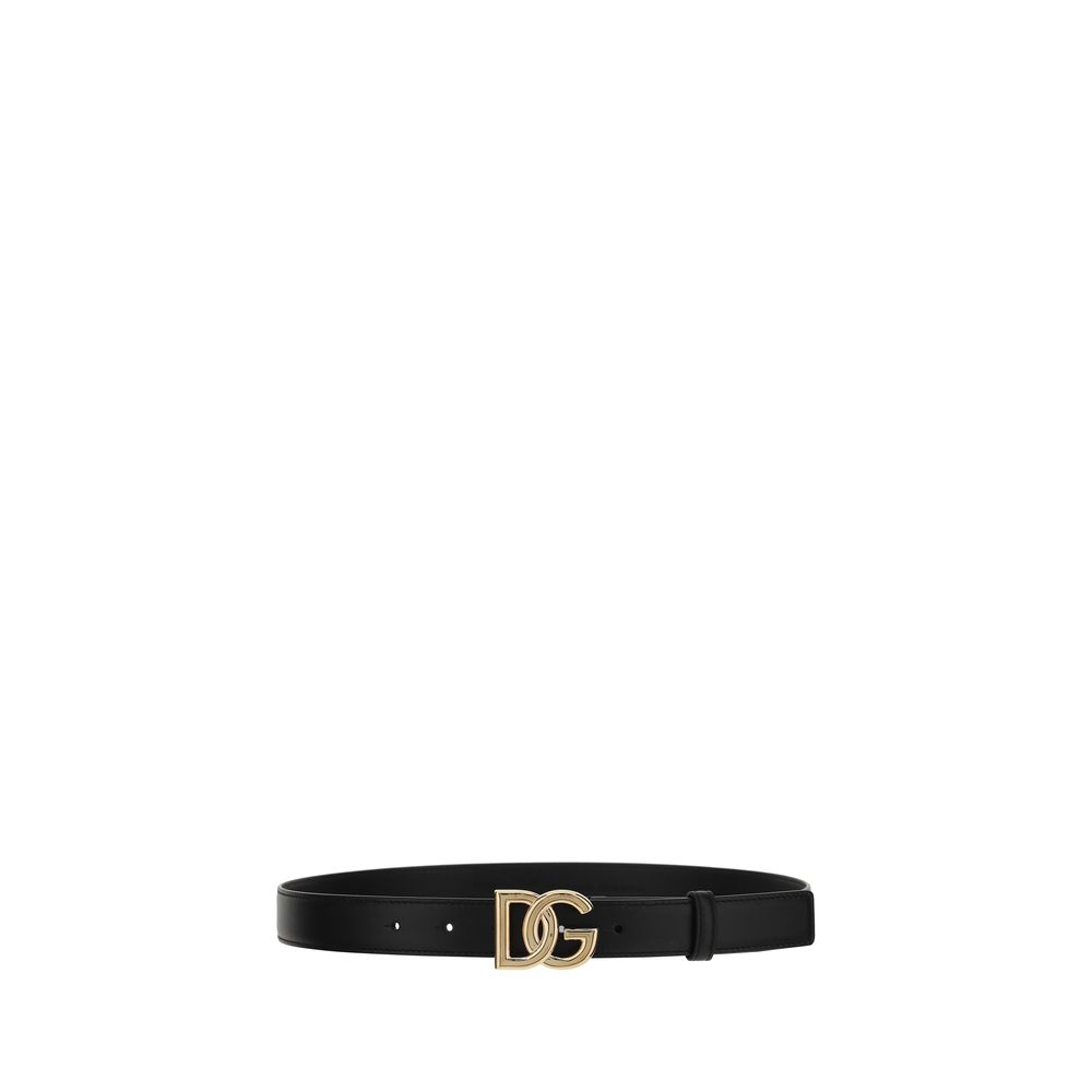 Dolce & Gabbana Black Calf Leather Bos Taurus Regular Belt - Image 2