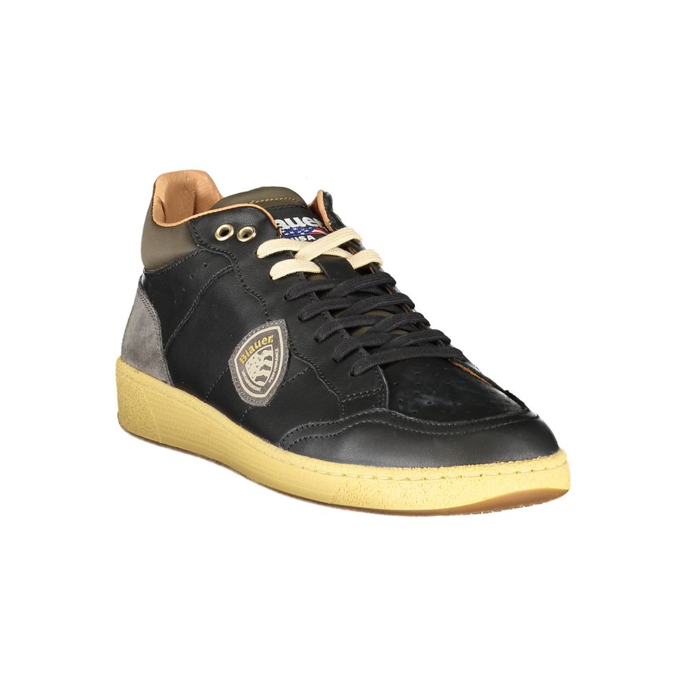 Blauer Black Leather Men Sneaker - Image 2