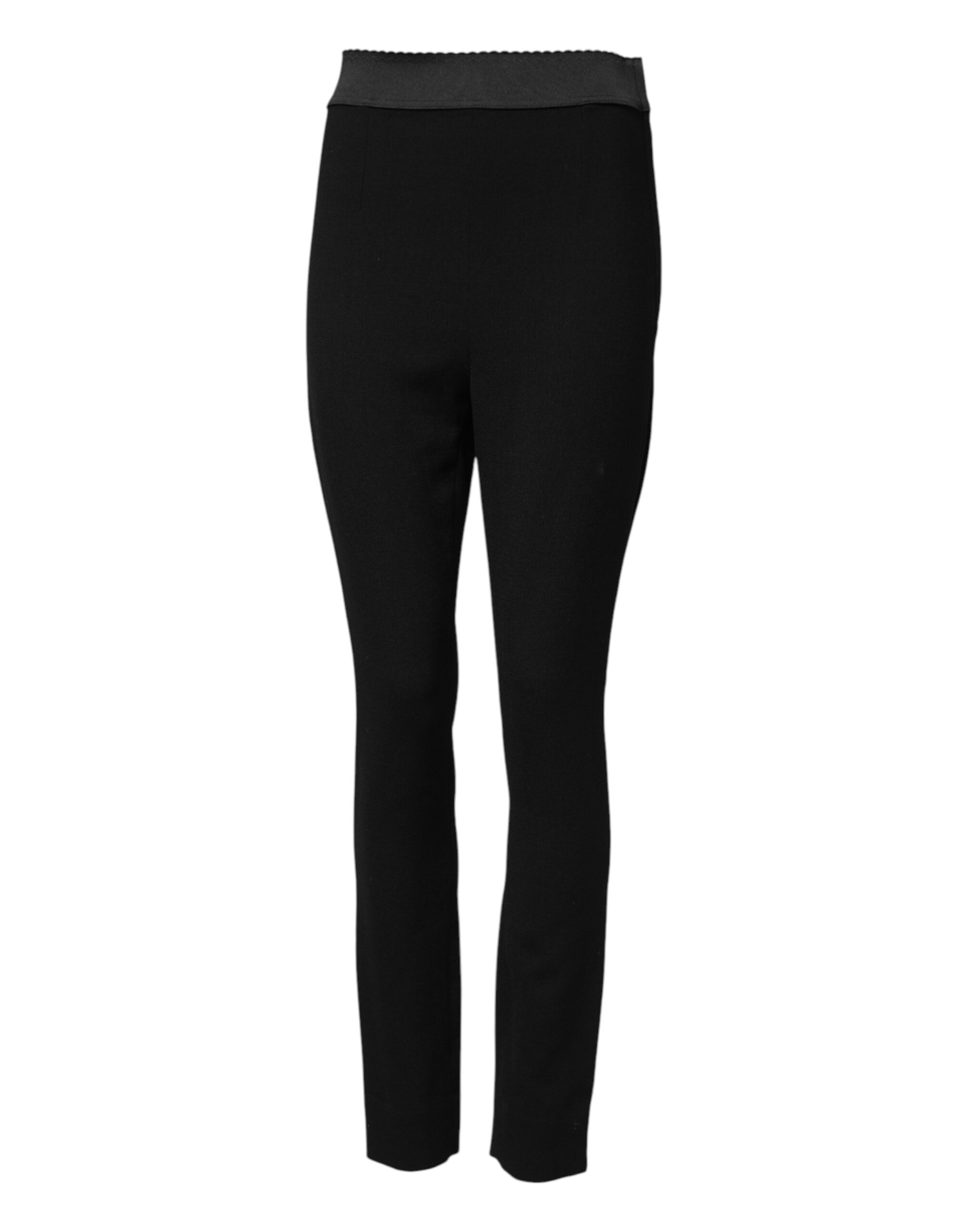 Dolce & Gabbana Black Wool Leggings Stretch Pants - Image 2
