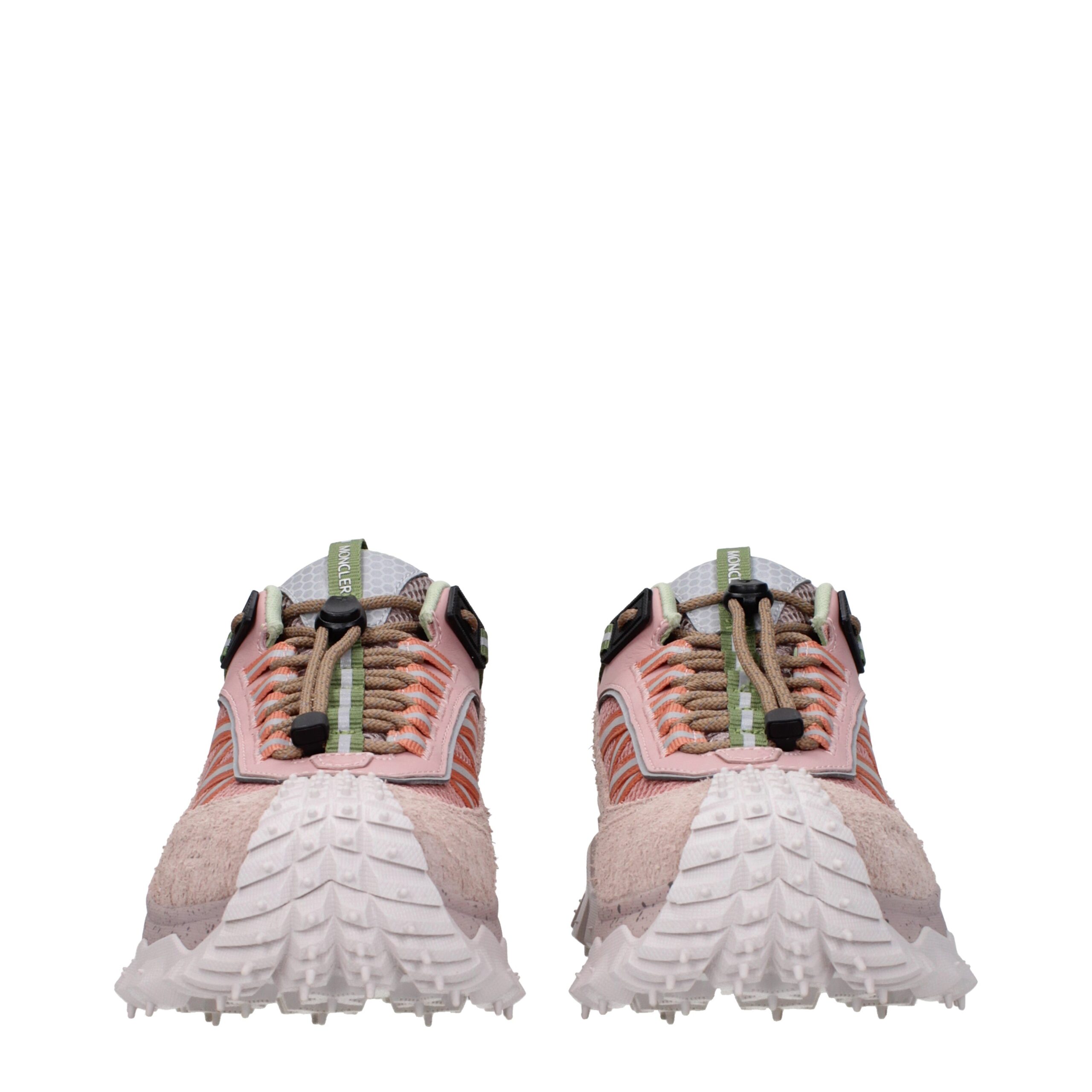 Moncler Pink Leather Athletic Sneakers - Image 3