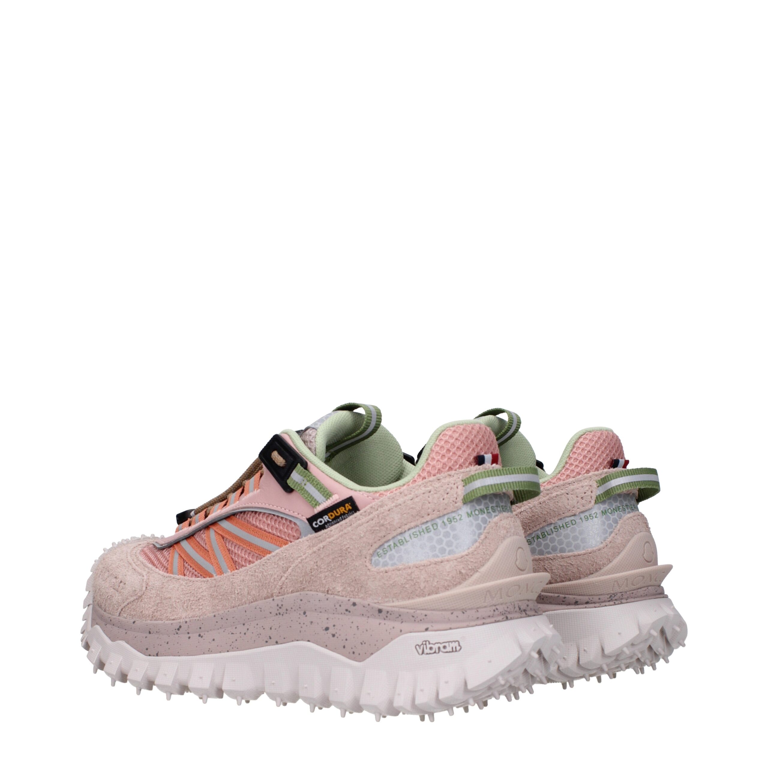 Moncler Pink Leather Athletic Sneakers - Image 4