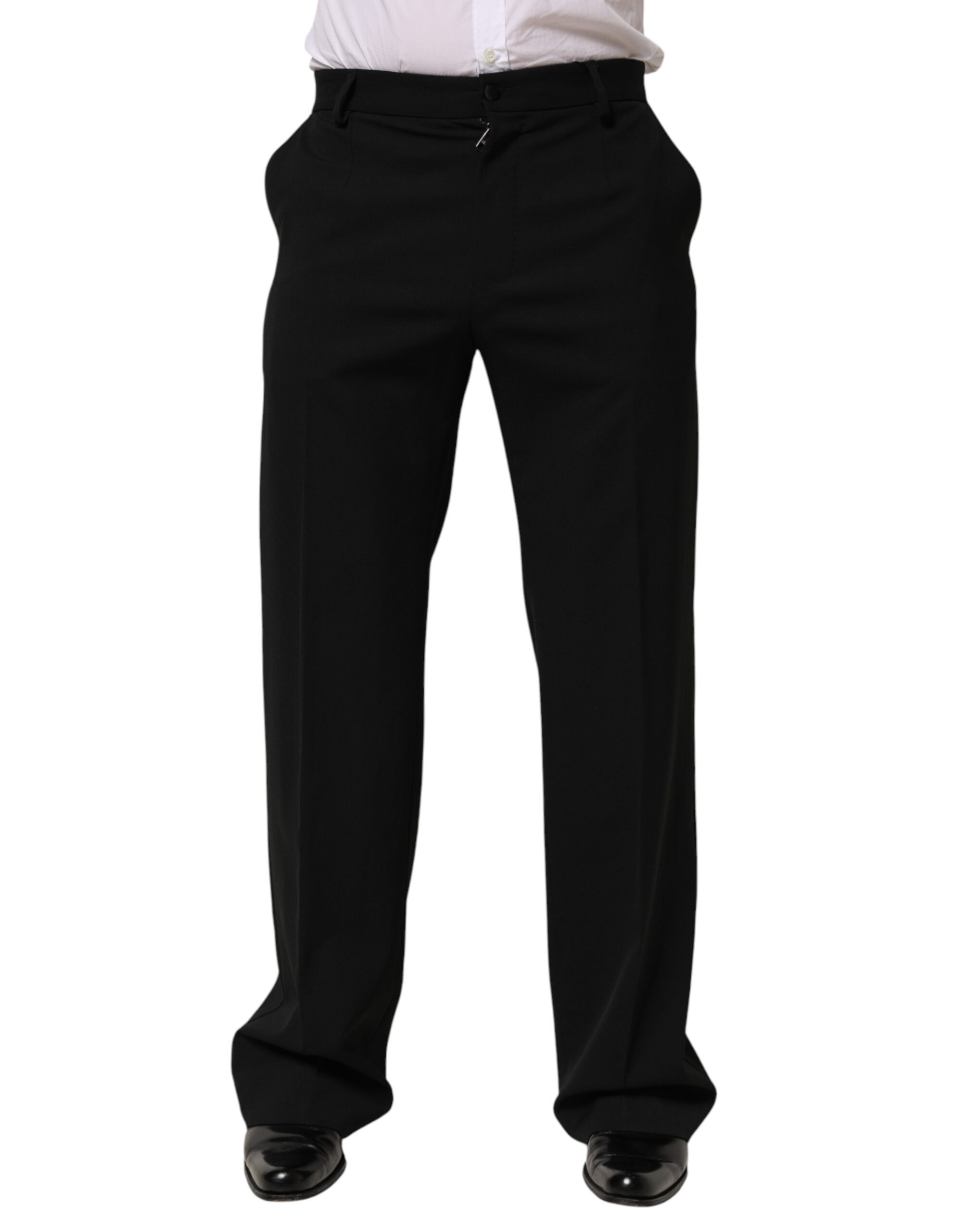 Dolce & Gabbana Black Wool Formal Dress Men Trouser Pants - Image 2