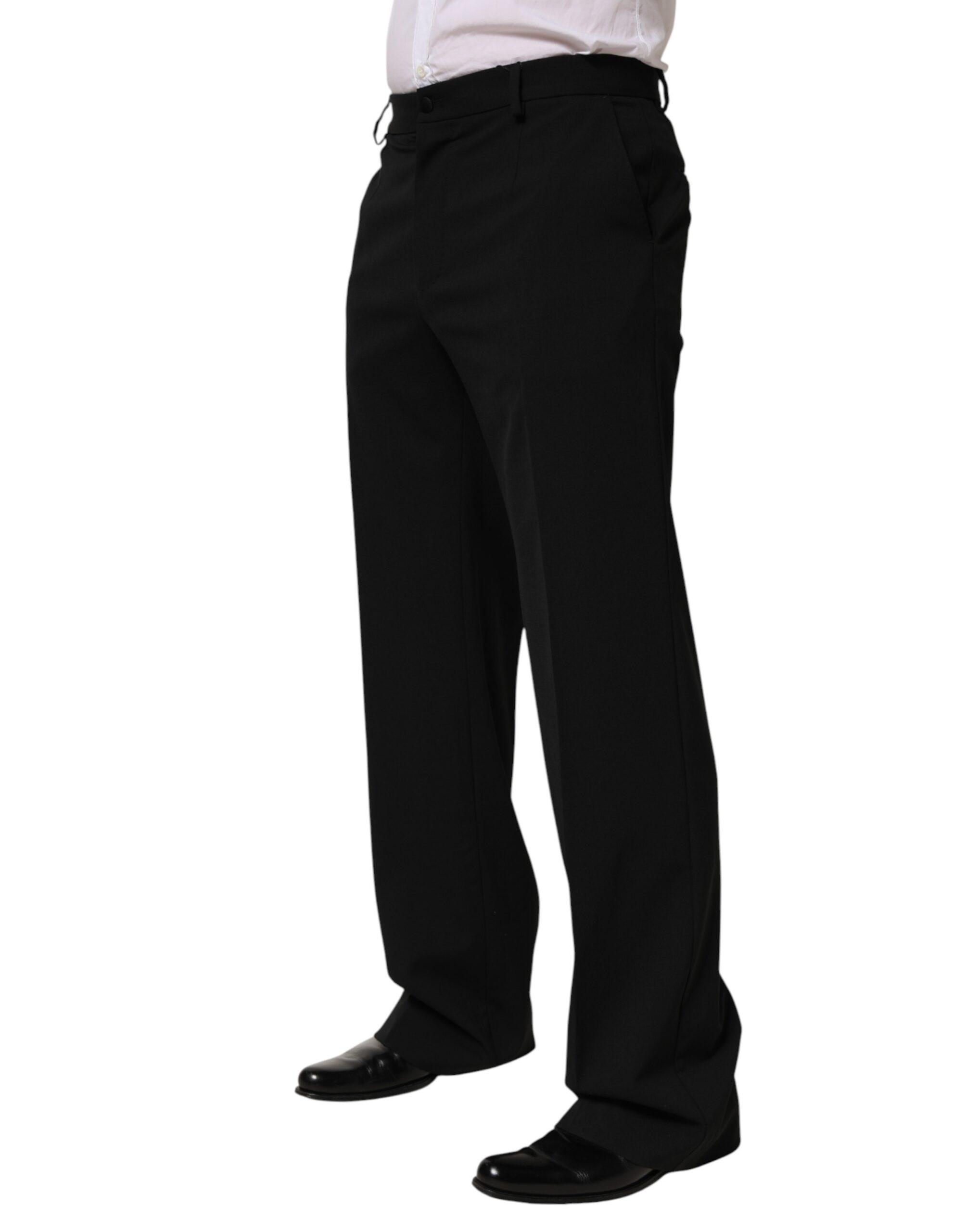Dolce & Gabbana Black Wool Formal Dress Men Trouser Pants - Image 3