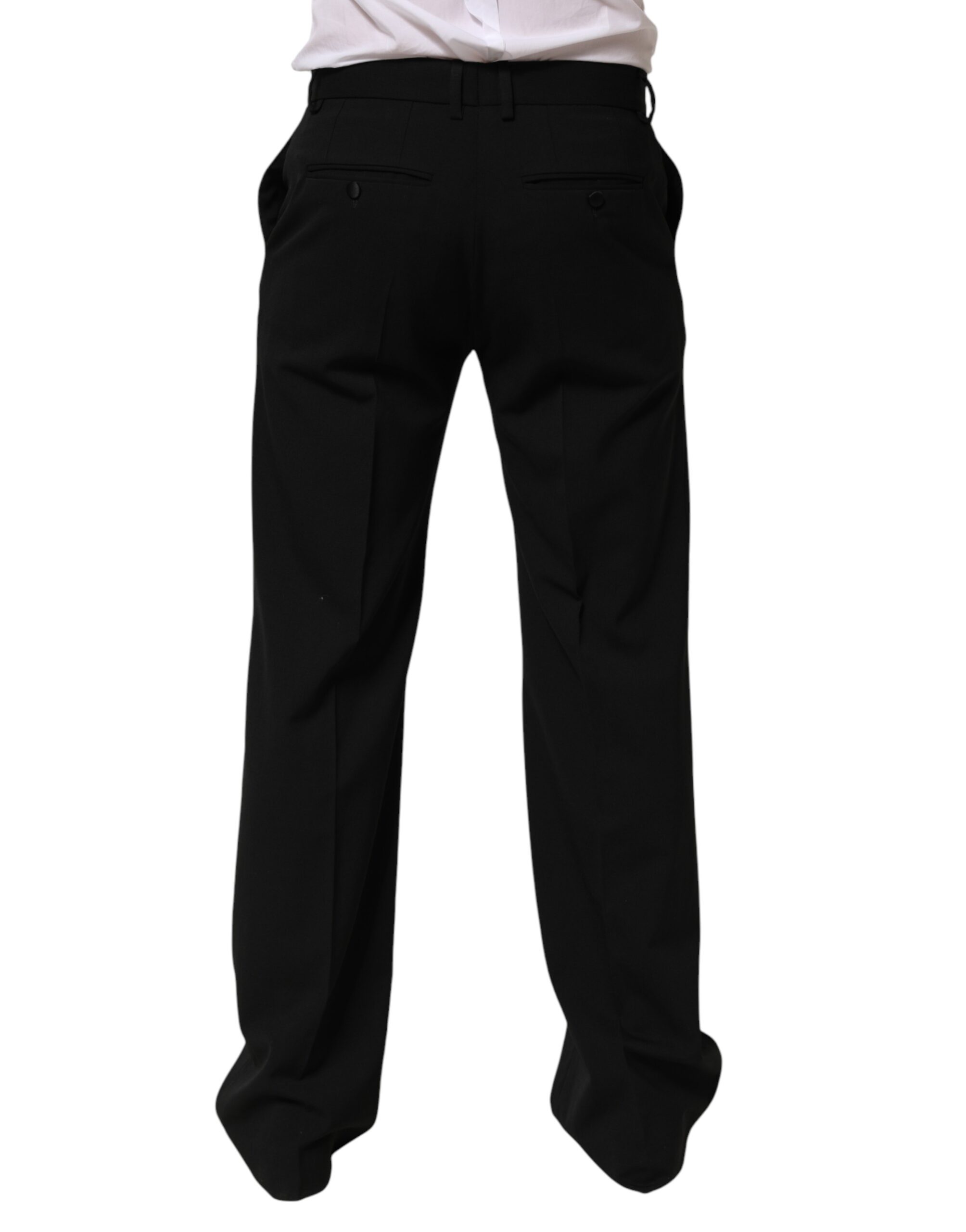 Dolce & Gabbana Black Wool Formal Dress Men Trouser Pants - Image 4