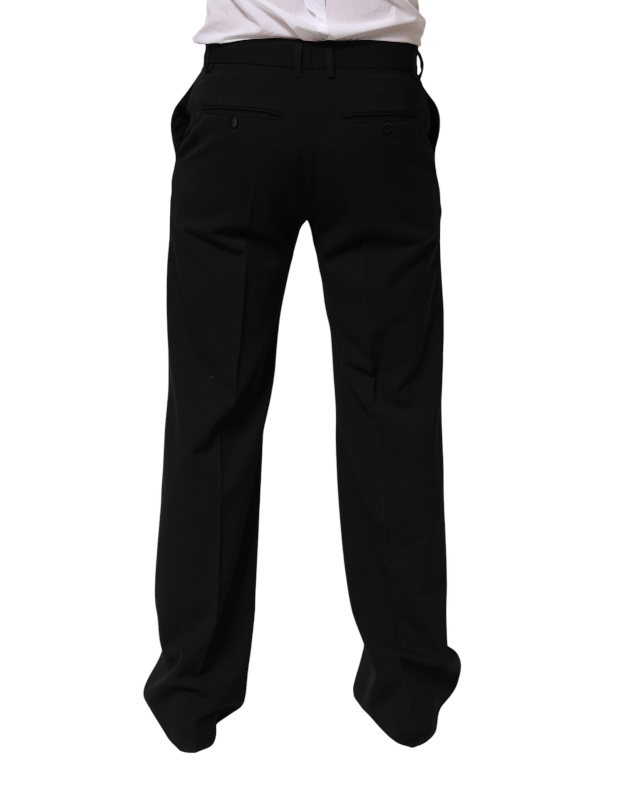 Dolce & Gabbana Black Wool Formal Dress Men Trouser Pants - Image 5