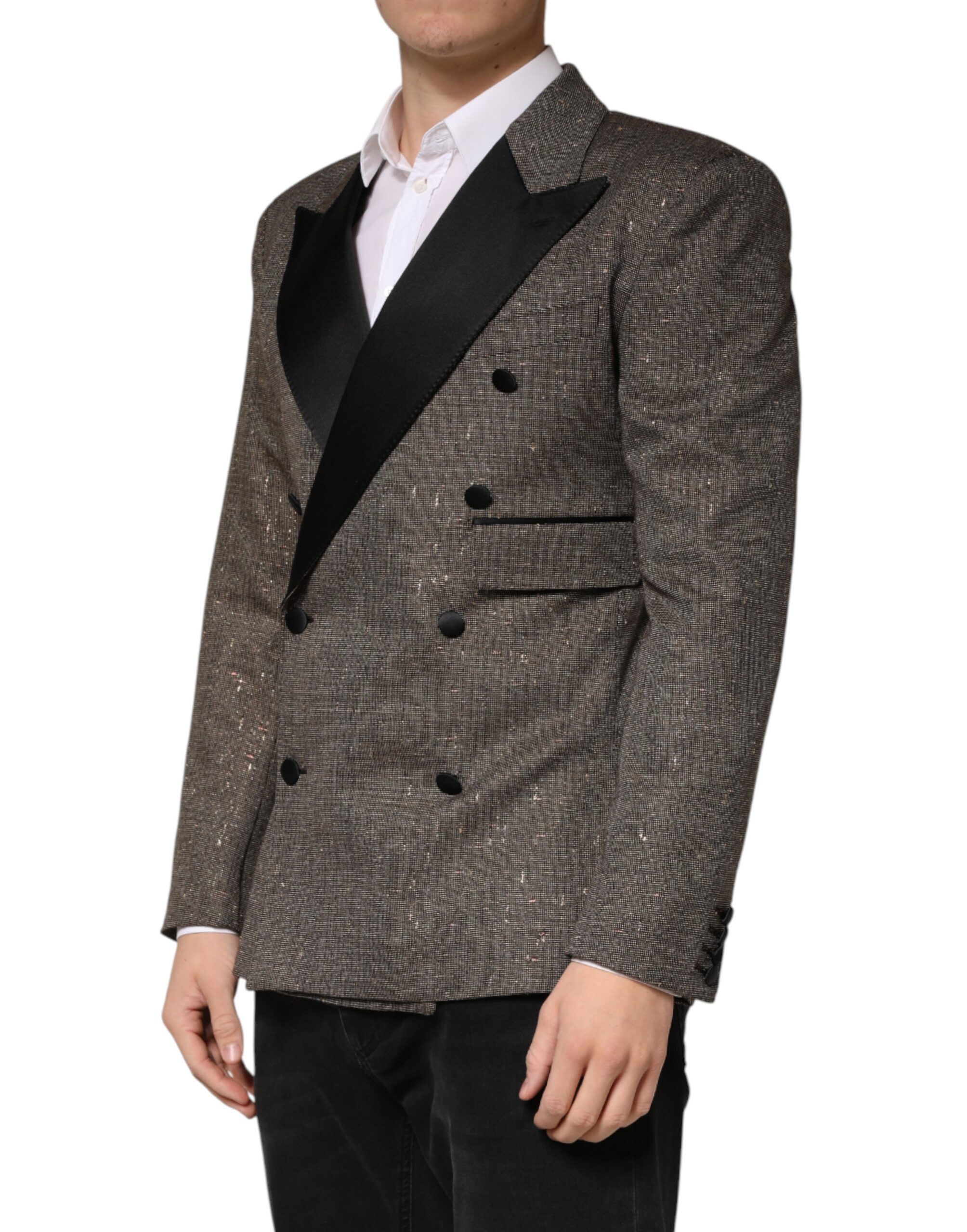 Dolce & Gabbana Gray Double Breasted 2 Button Jacket Blazer - Image 3