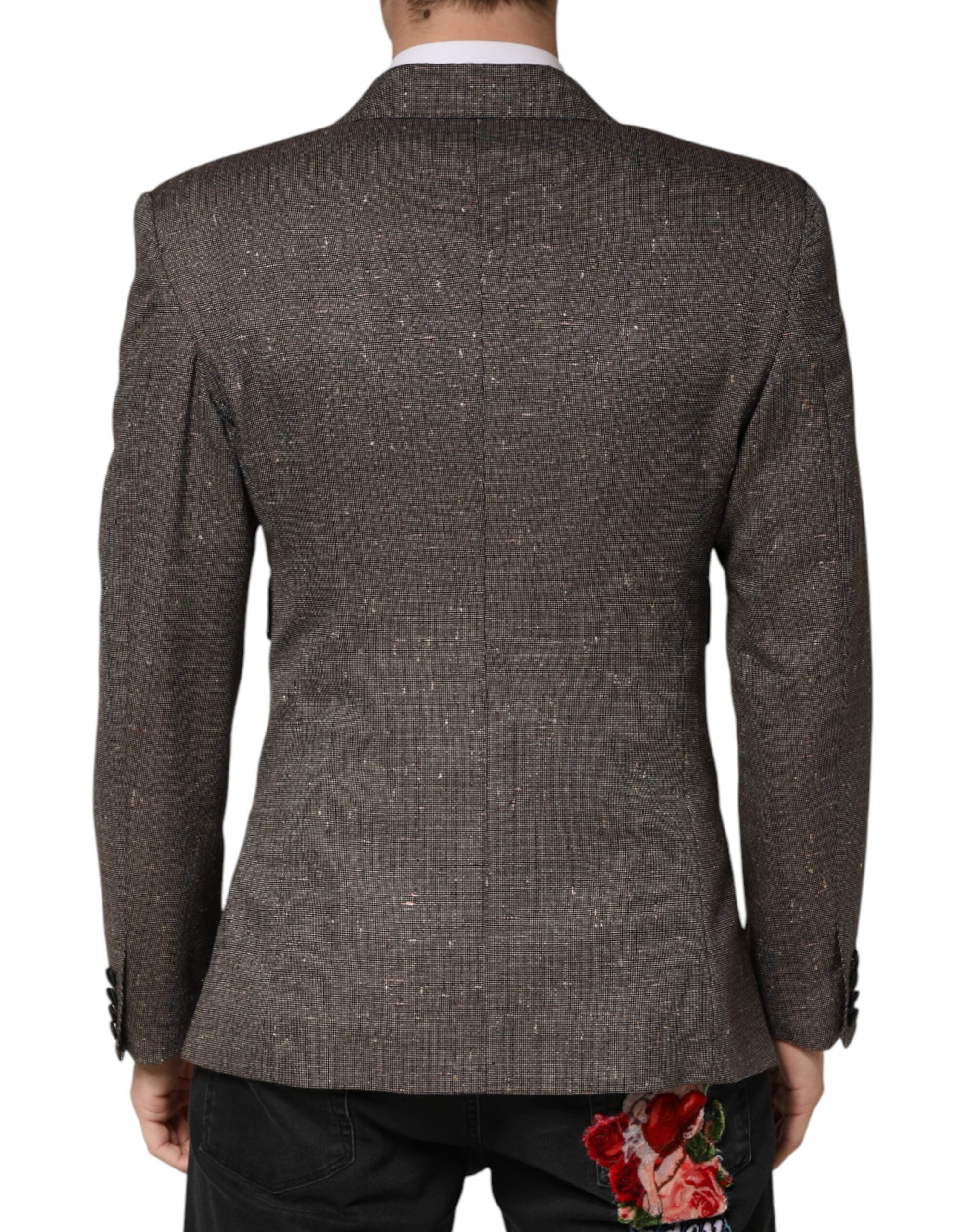 Dolce & Gabbana Gray Double Breasted 2 Button Jacket Blazer - Image 4