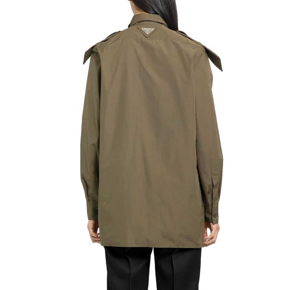 Prada Bicolor Cotton Dress Shirt - Image 3