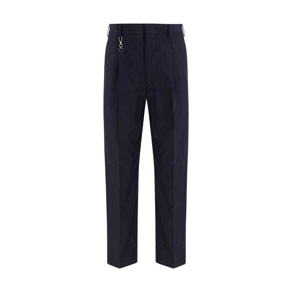 Prada Blue Cotton Casual Pants