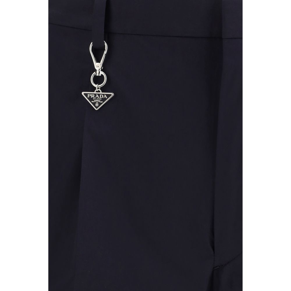 Prada Blue Cotton Casual Pants - Image 3