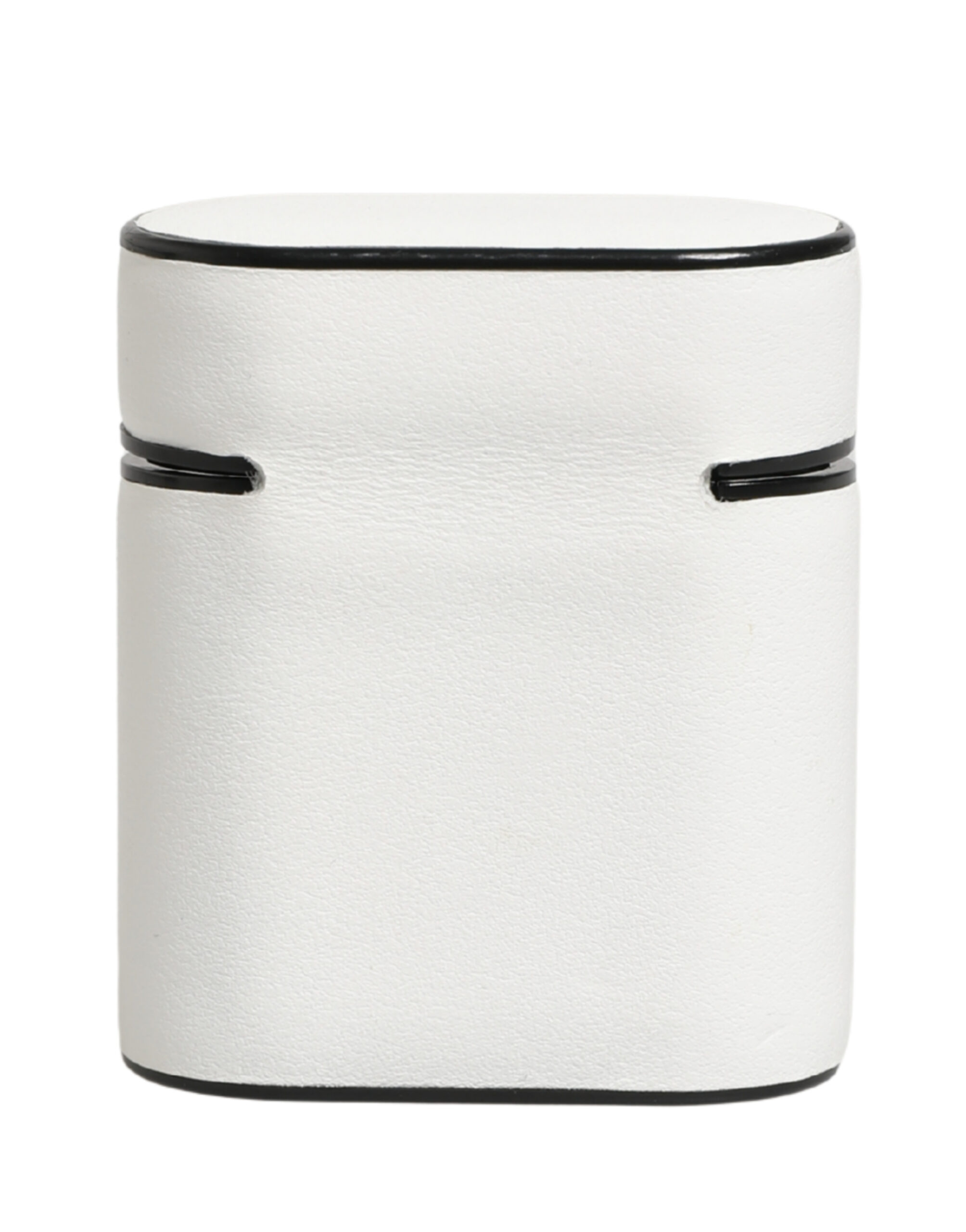 Dolce & Gabbana White Calf Leather Logo Print Flip Holder Airpods Case - Image 4
